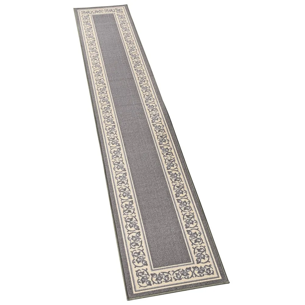 Extra Long Floral Border Rug