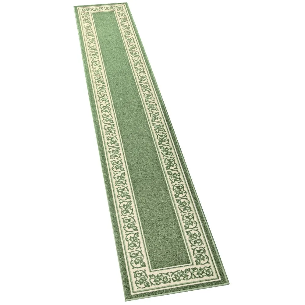 Extra Long Floral Border Rug