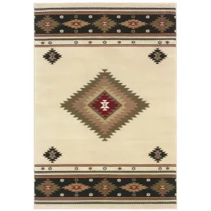 Fargo Beige Green Southwest Lodge Casual Area Rug