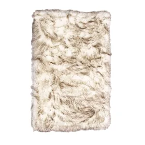 Faux Fur Tipped Hand Dyed Sheepskin Area Rug