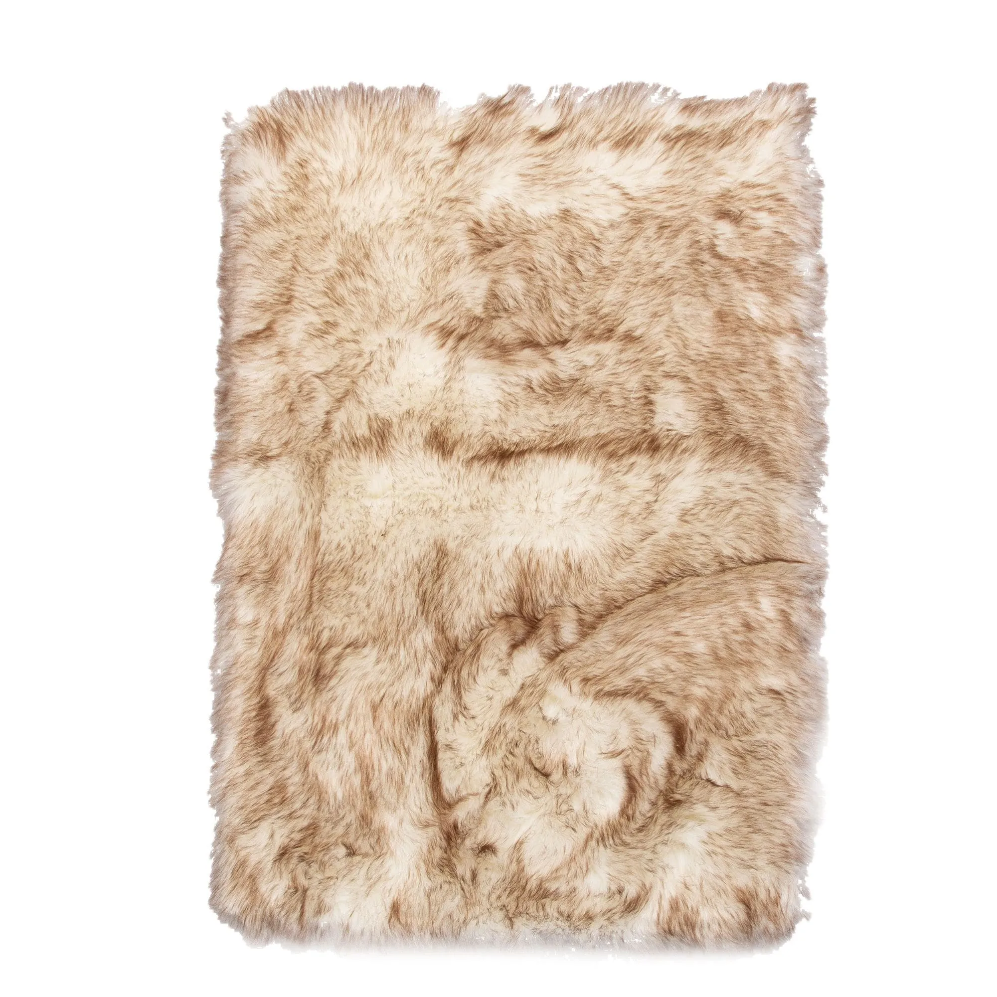 Faux Fur Tipped Hand Dyed Sheepskin Area Rug