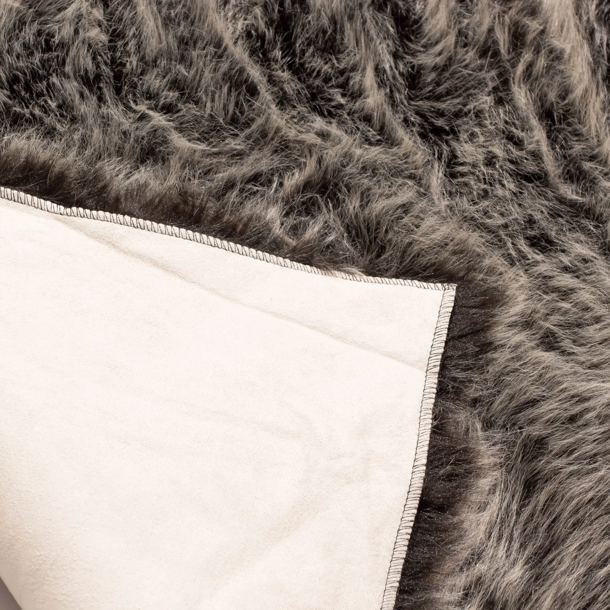 Faux Fur Tipped Hand Dyed Sheepskin Area Rug