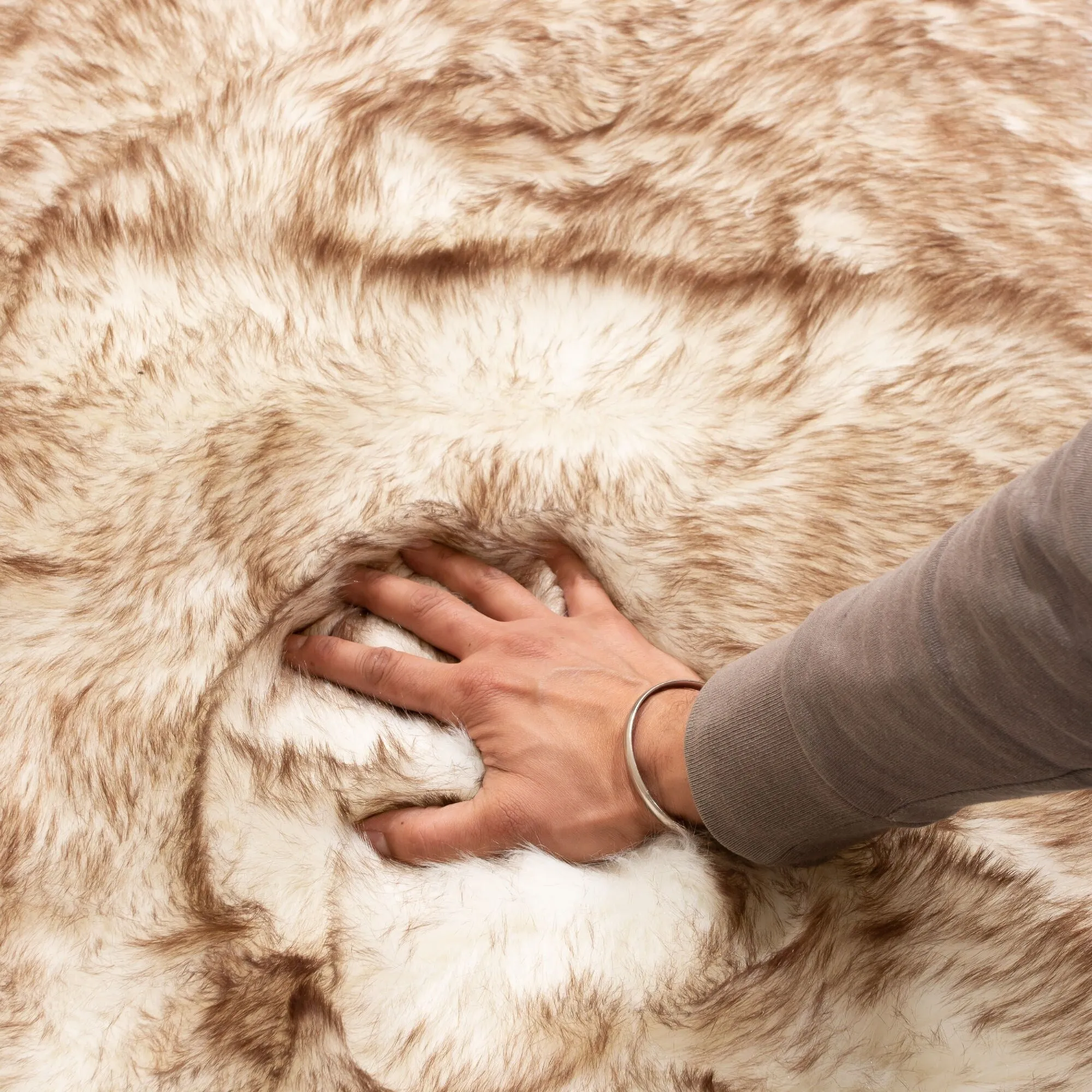 Faux Fur Tipped Hand Dyed Sheepskin Area Rug