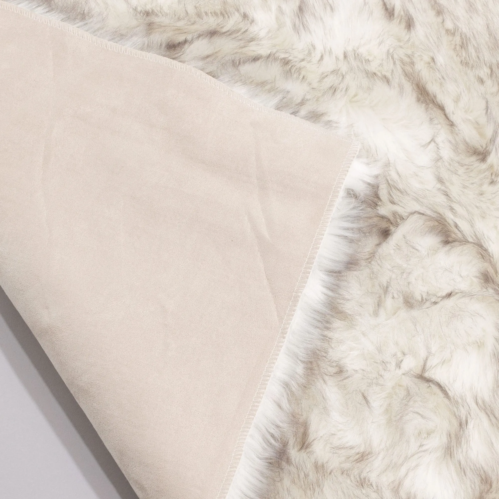 Faux Fur Tipped Hand Dyed Sheepskin Area Rug
