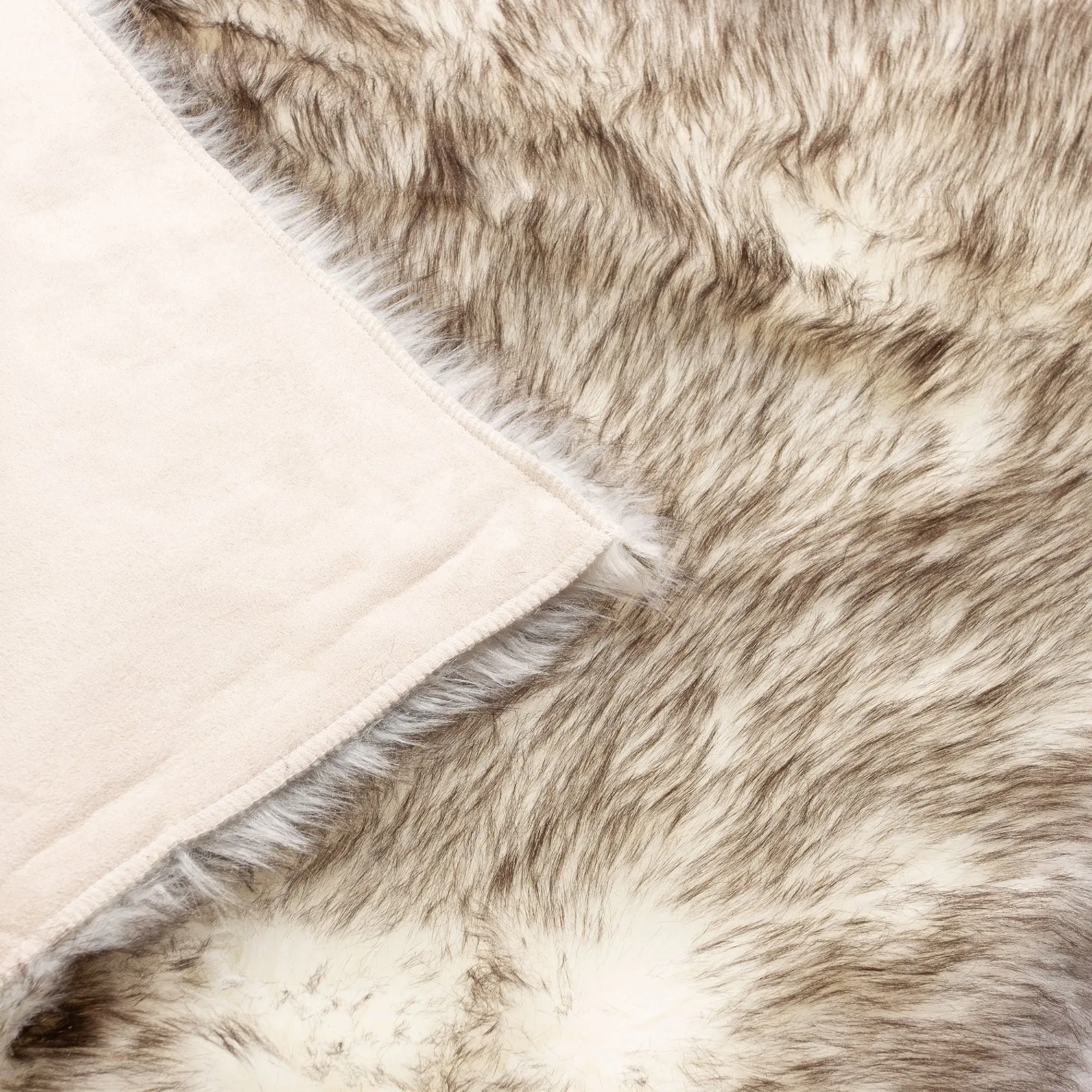 Faux Fur Tipped Hand Dyed Sheepskin Area Rug