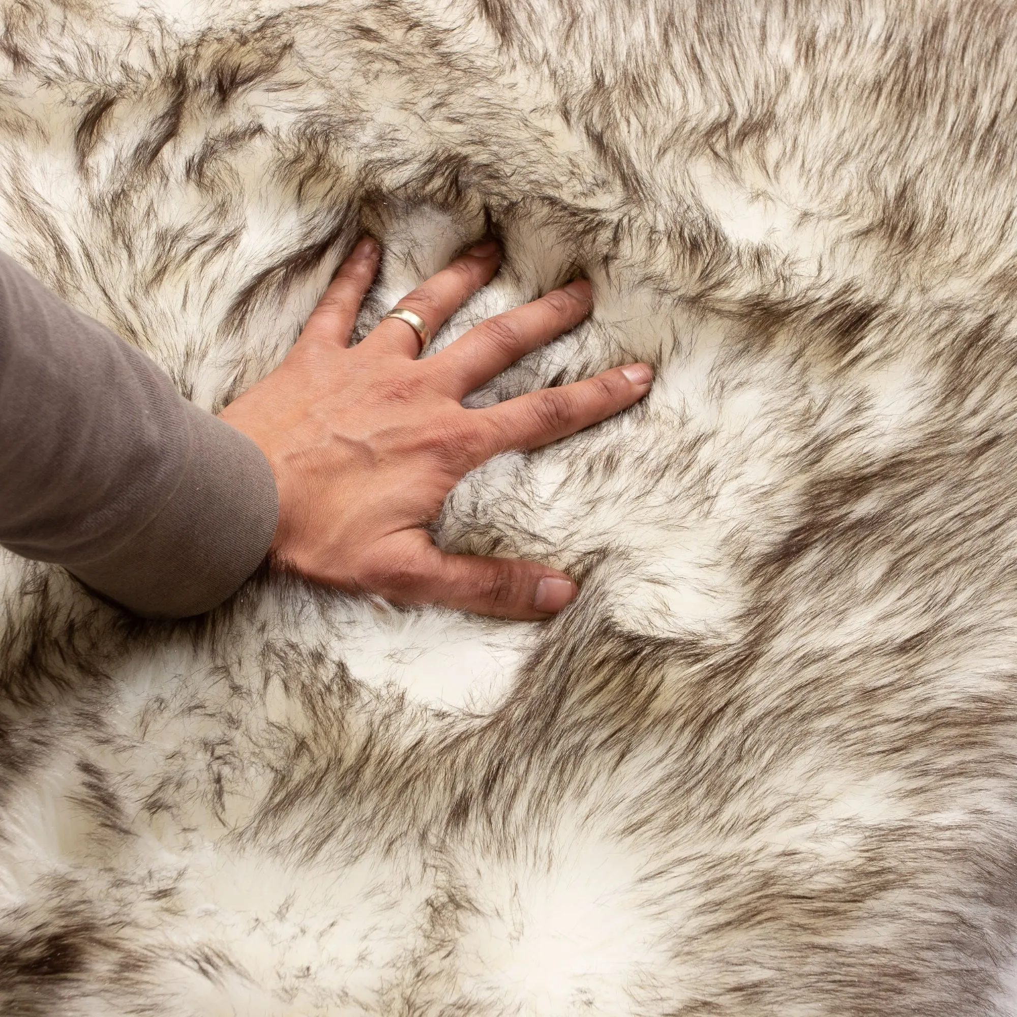 Faux Fur Tipped Hand Dyed Sheepskin Area Rug