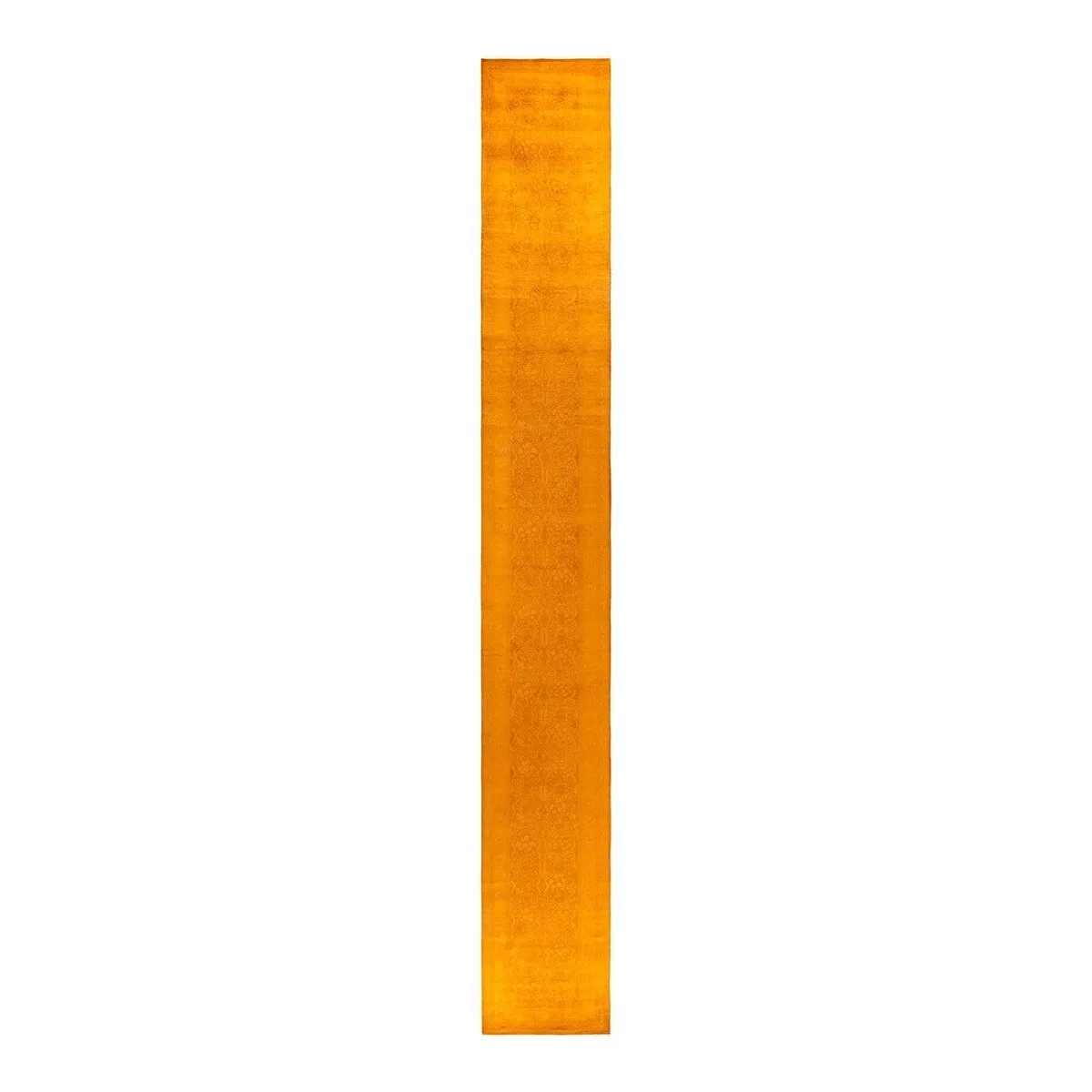 Fine Vibrance. One-of-a-Kind Hand-Knotted Runner Rug - Gold. 2' 7 x 20' 6 - 2' 7 x 20' 6