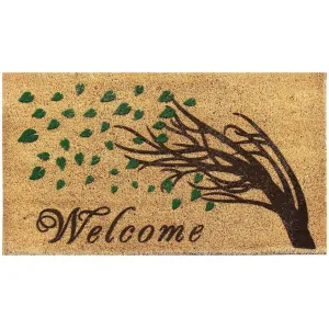 First Impression Welcome Tree Fade Resistant Flocked Doormat 18 X 30