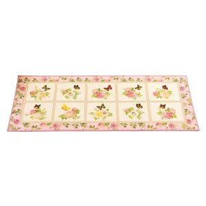 Floral Butterfly Garden Skid-Resistant Accent Rug - 9.750 x 9.000 x 3.500