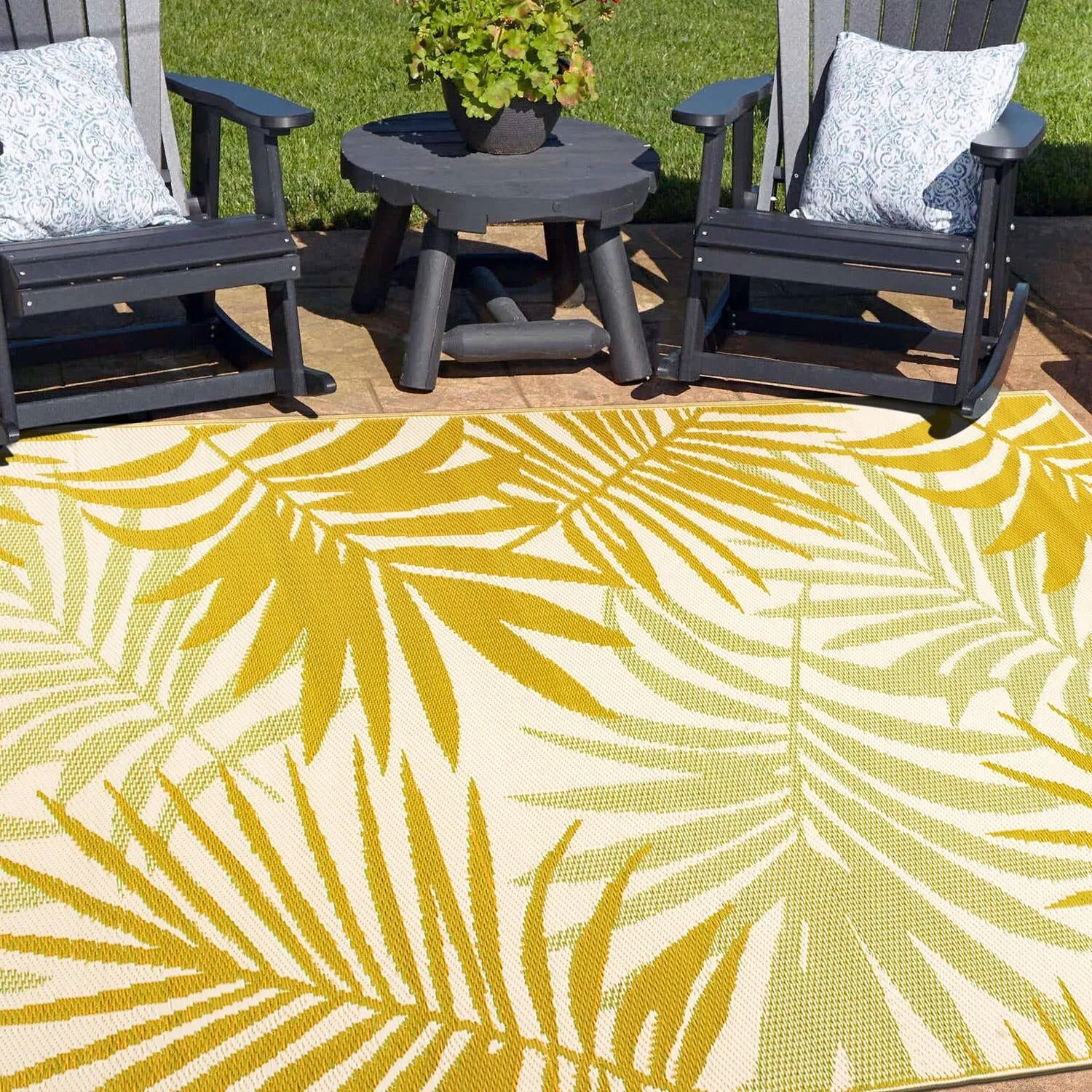 Floral Reversible Plastic Outdoor Rugs
