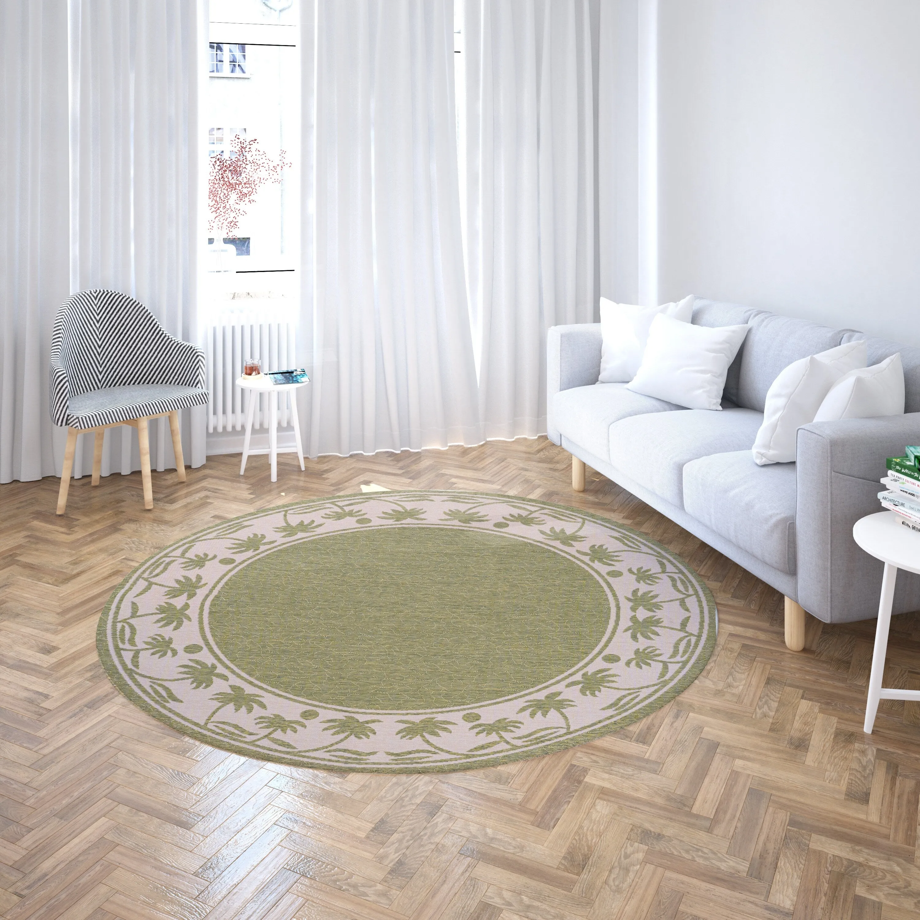 GAD Palms with Tropical Palms Premium Indoor Outdoor Area Rug