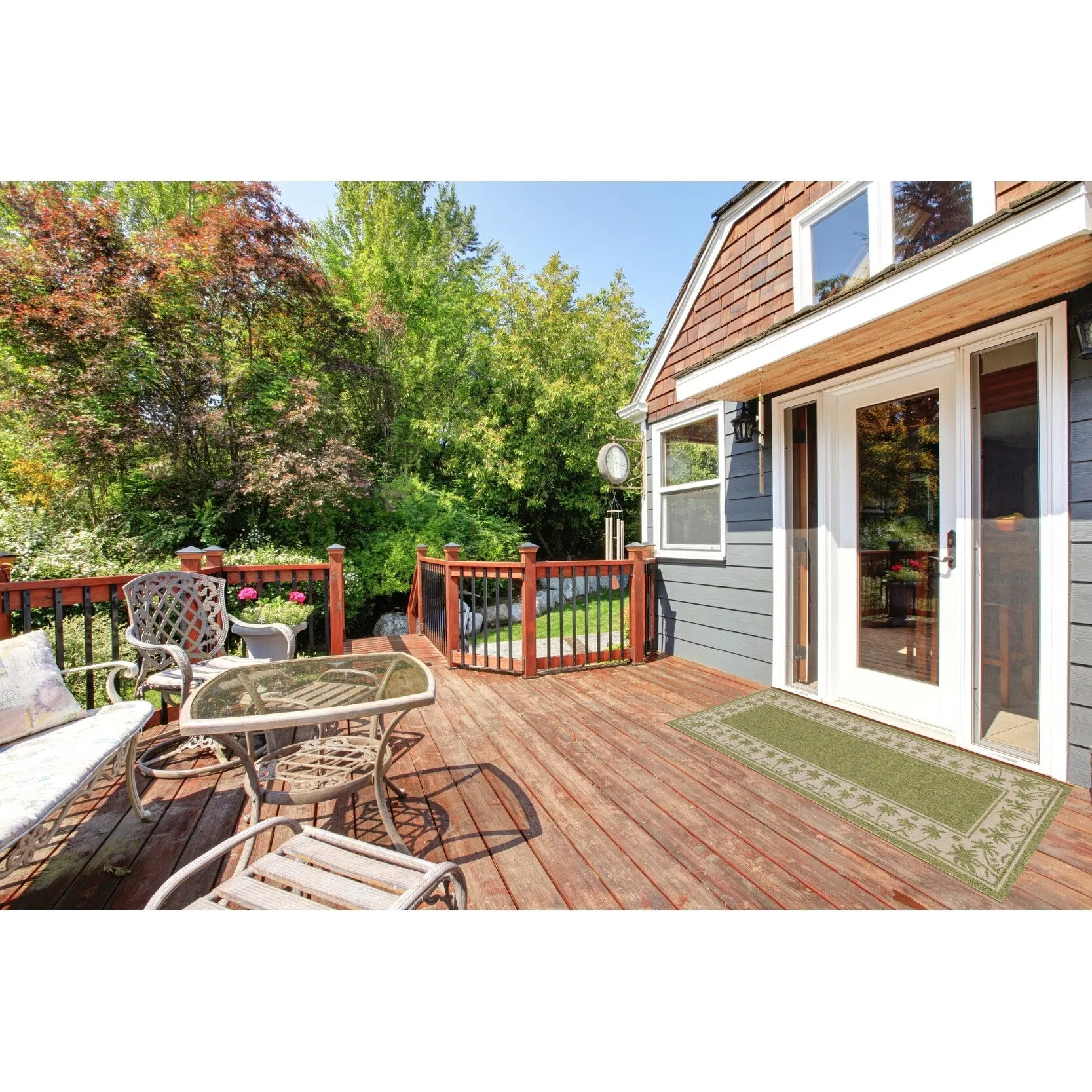 GAD Palms with Tropical Palms Premium Indoor Outdoor Area Rug