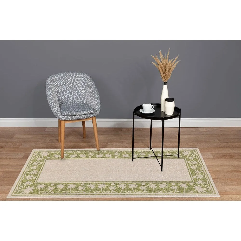 GAD Palms with Tropical Palms Premium Indoor Outdoor Area Rug