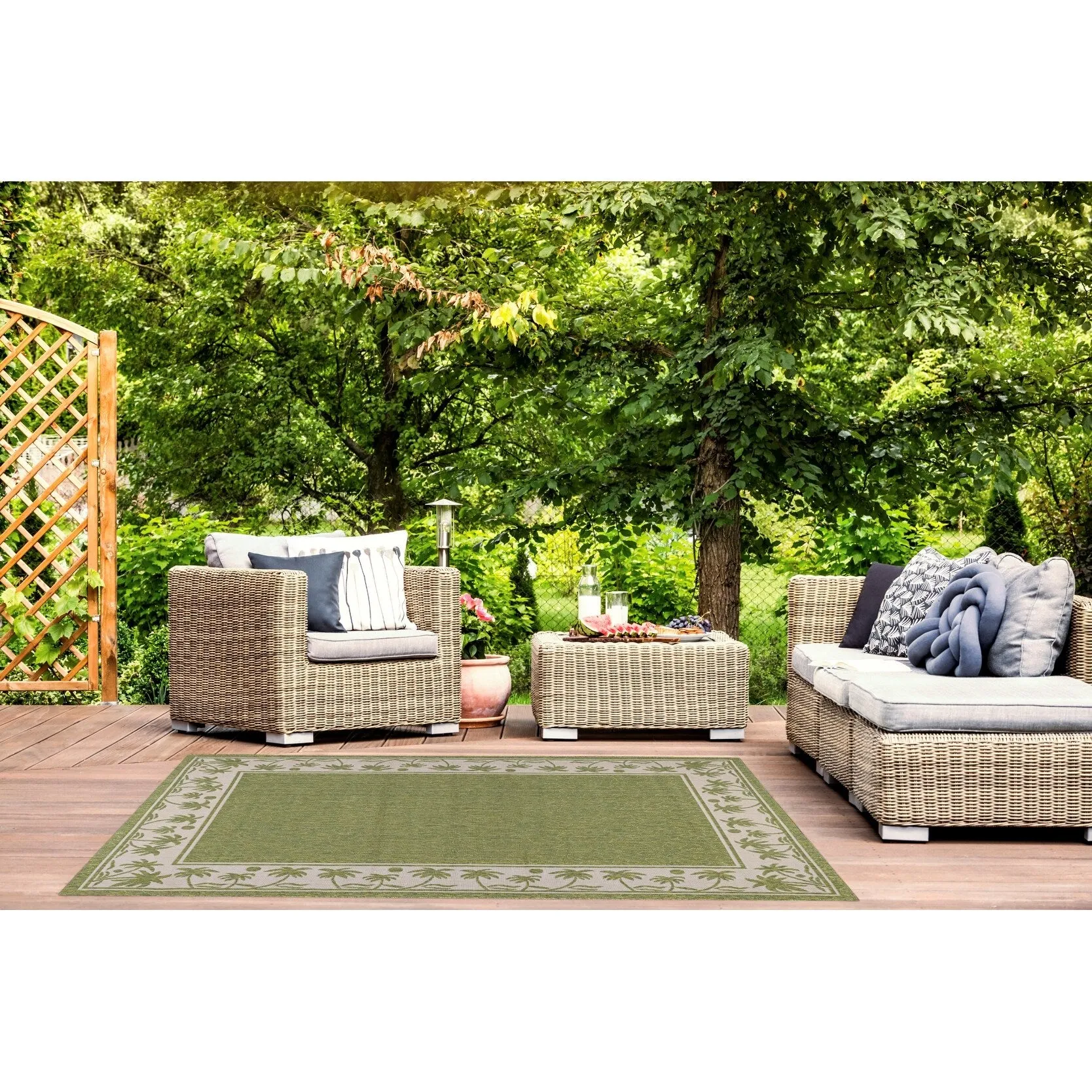 GAD Palms with Tropical Palms Premium Indoor Outdoor Area Rug