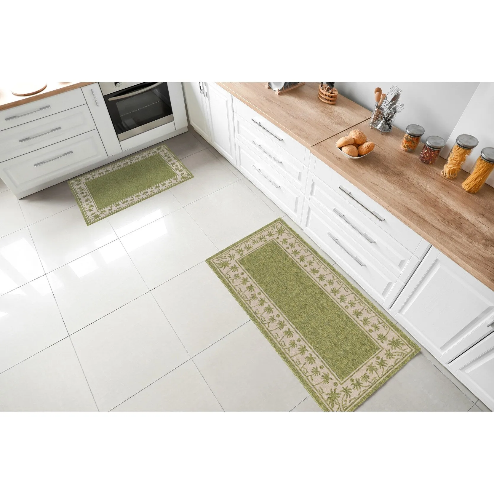 GAD Palms with Tropical Palms Premium Indoor Outdoor Area Rug