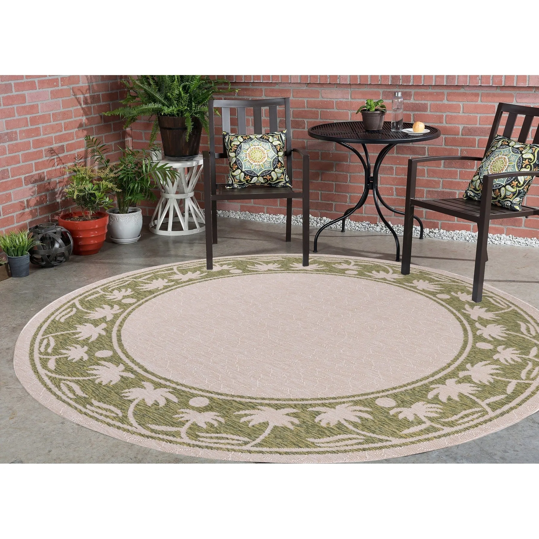 GAD Palms with Tropical Palms Premium Indoor Outdoor Area Rug
