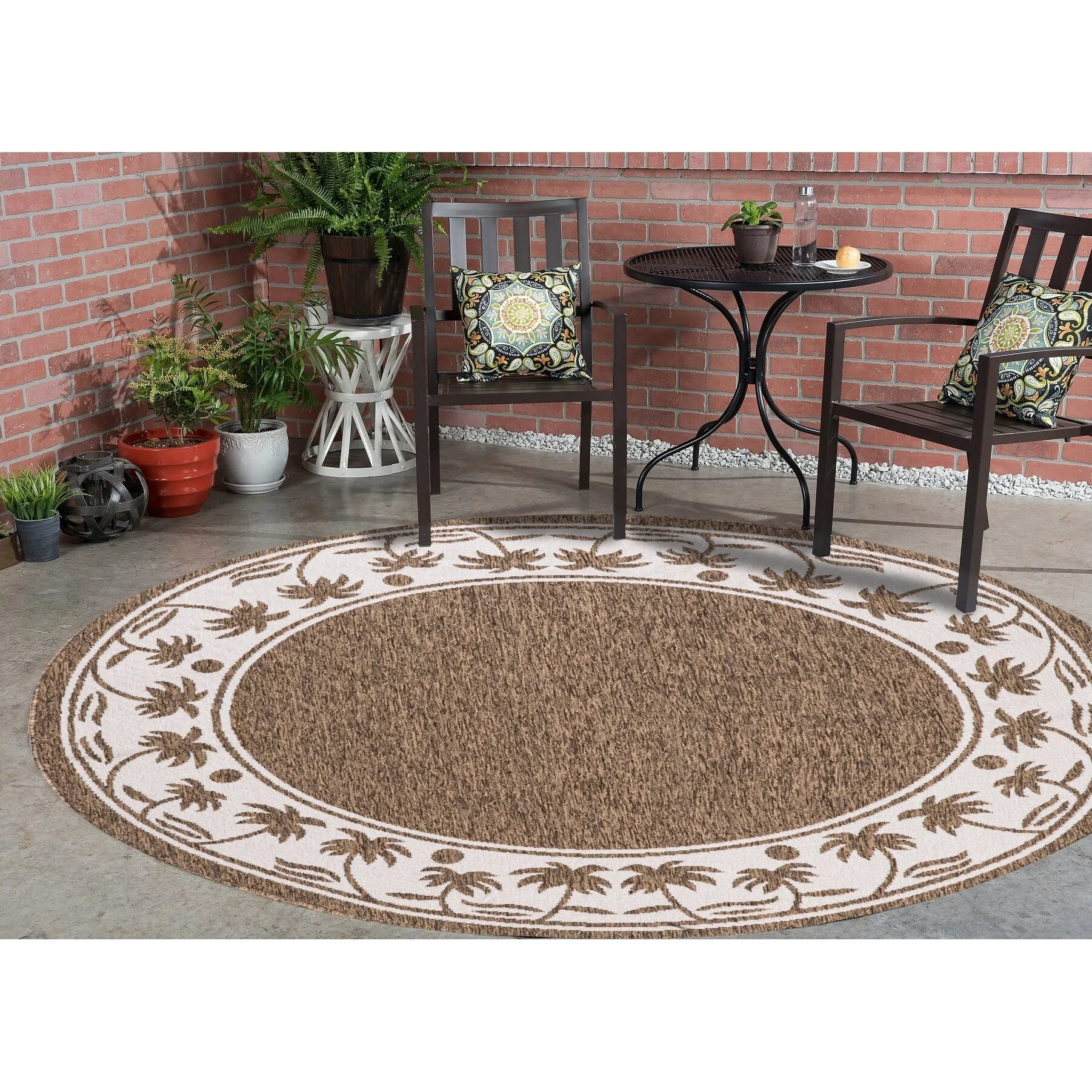 GAD Palms with Tropical Palms Premium Indoor Outdoor Area Rug