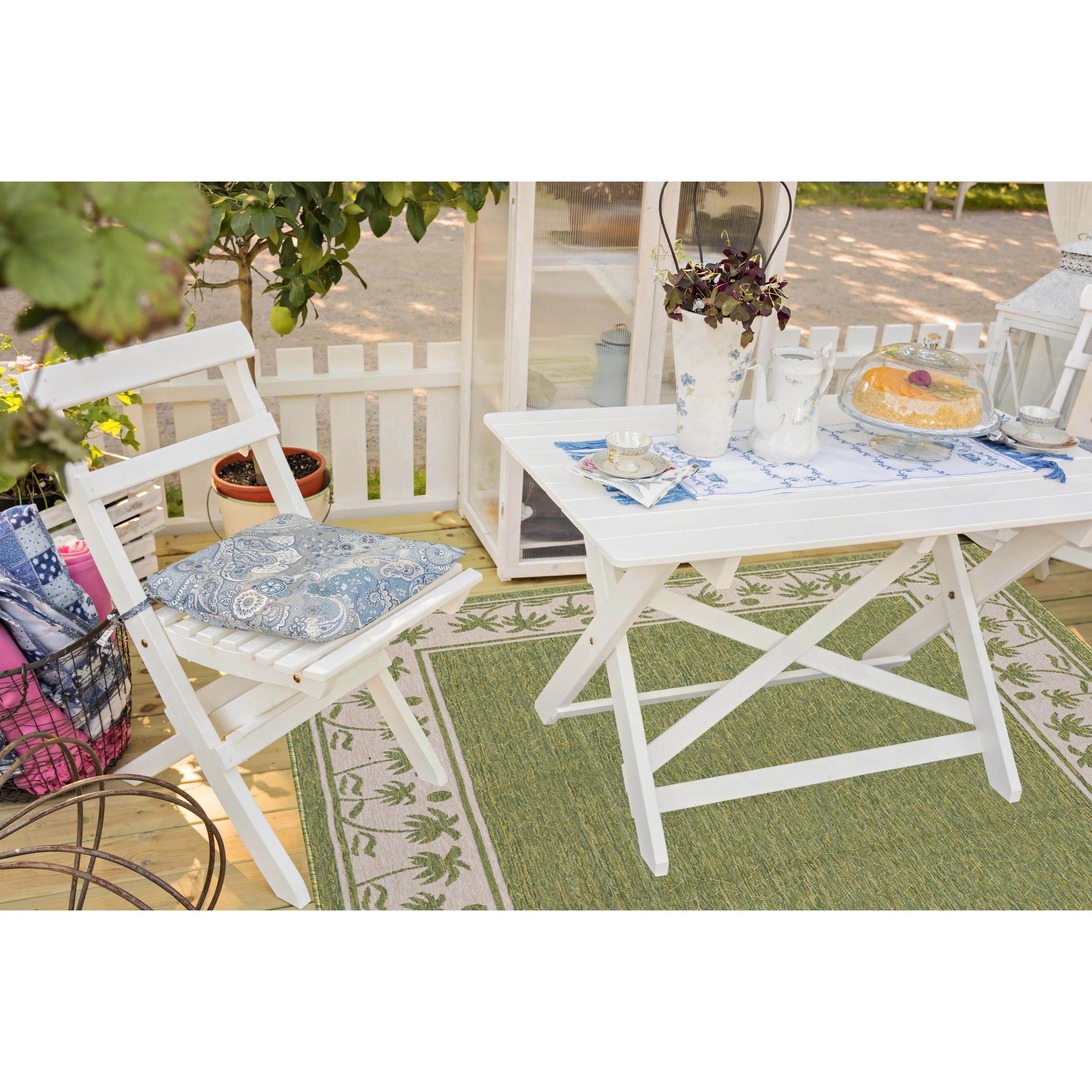 GAD Palms with Tropical Palms Premium Indoor Outdoor Area Rug