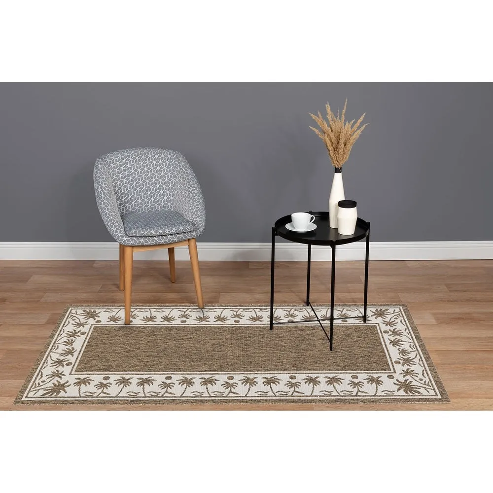 GAD Palms with Tropical Palms Premium Indoor Outdoor Area Rug