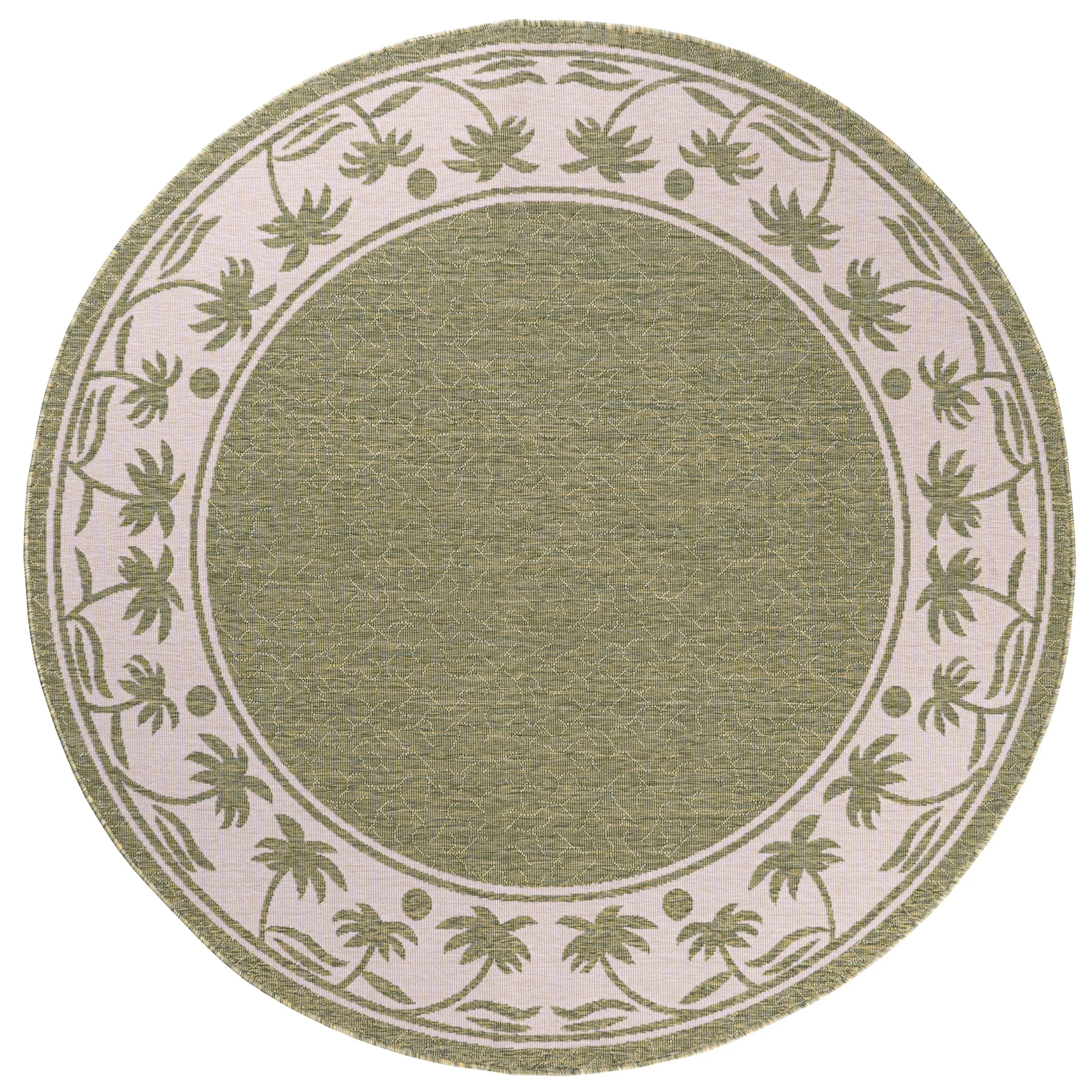GAD Palms with Tropical Palms Premium Indoor Outdoor Area Rug