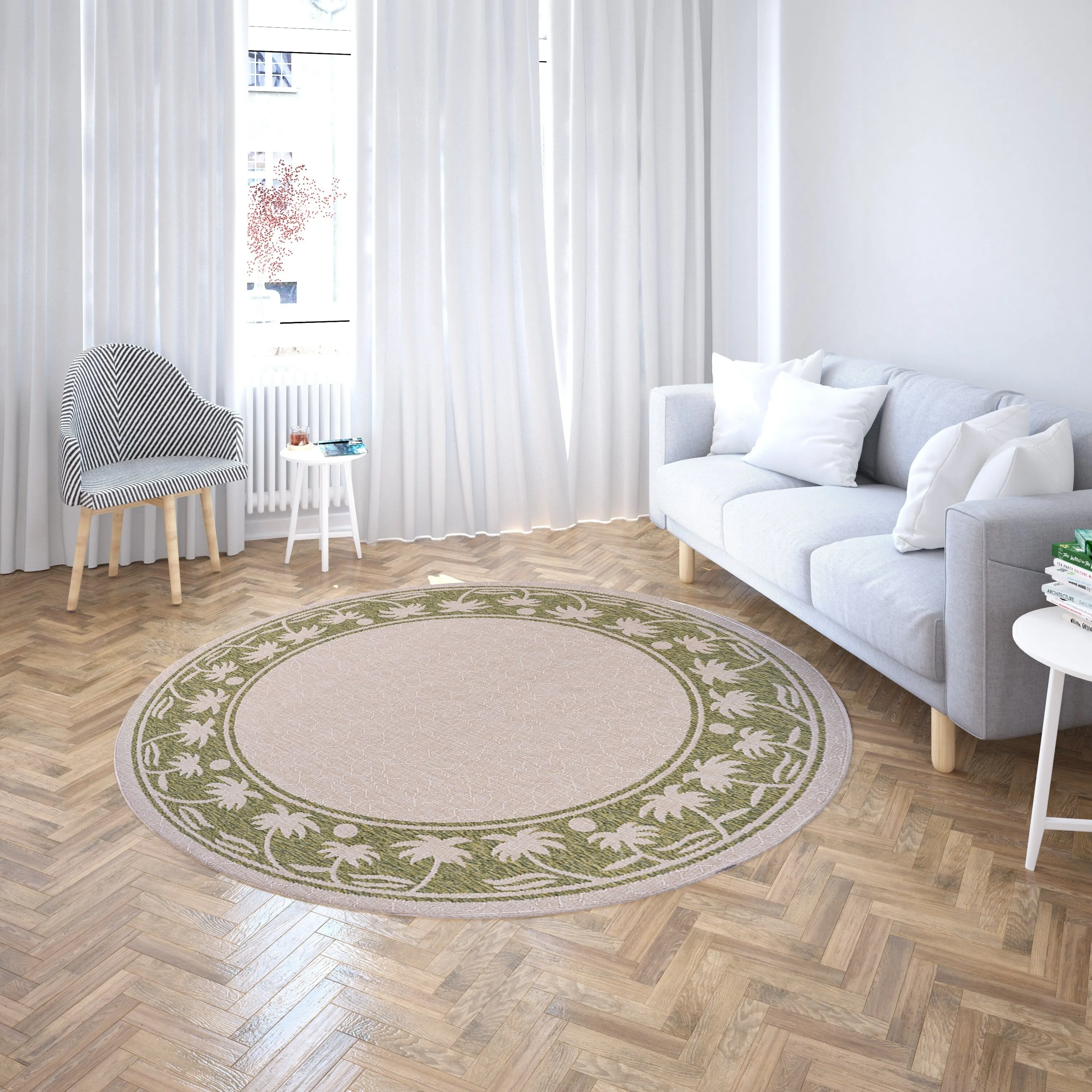 GAD Palms with Tropical Palms Premium Indoor Outdoor Area Rug