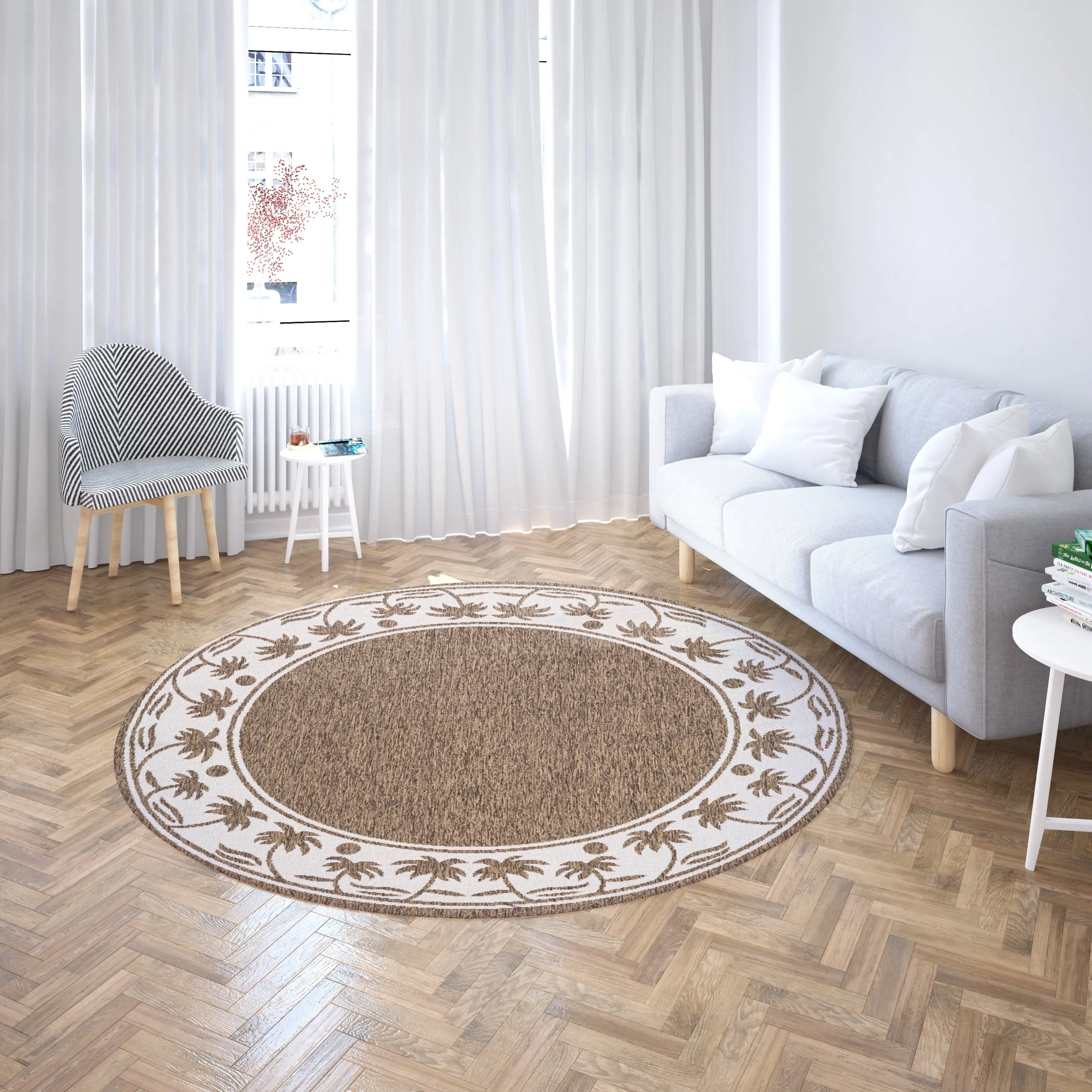 GAD Palms with Tropical Palms Premium Indoor Outdoor Area Rug