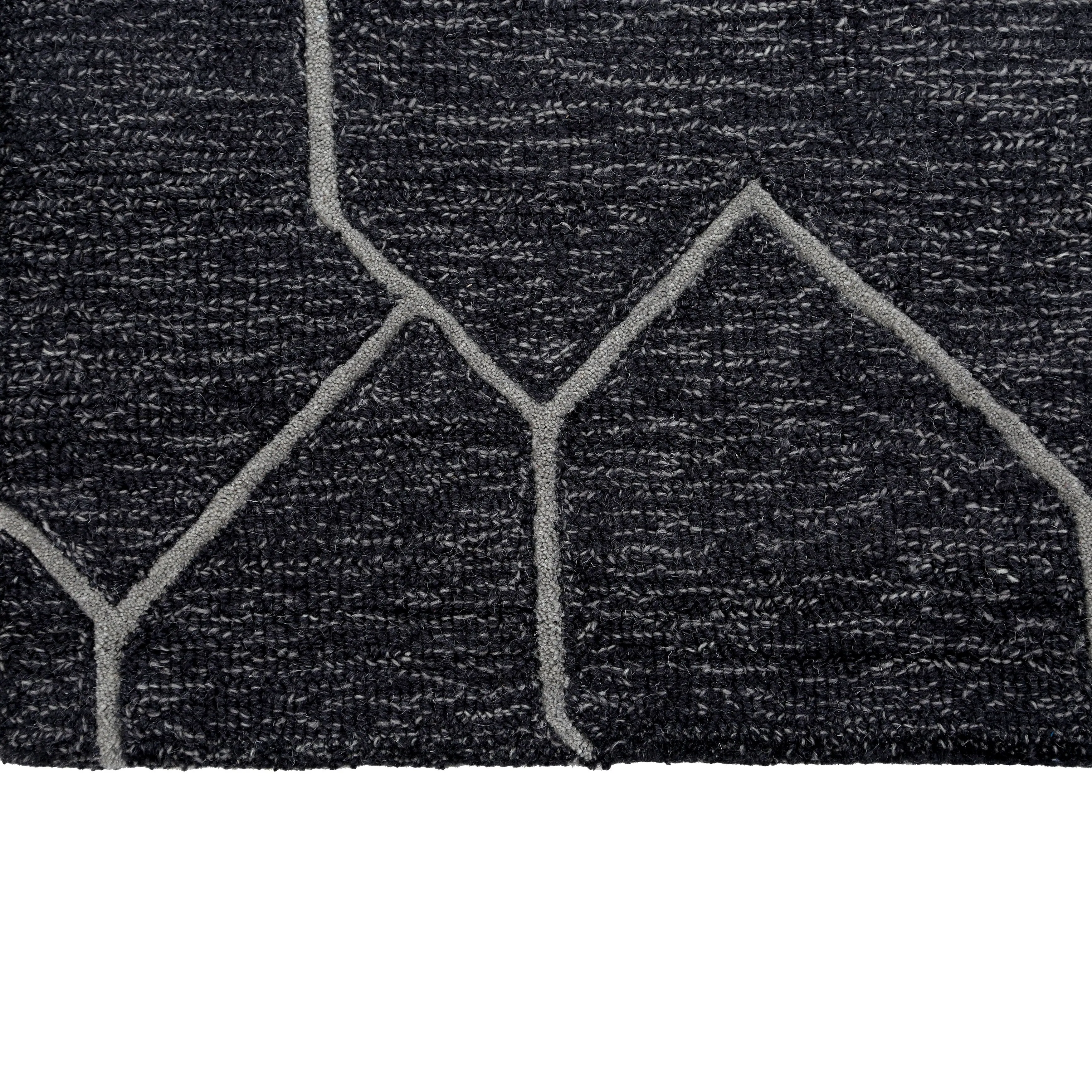 George Towne Living Geo Metro Luxury Handmade Geo Wool Area Rug