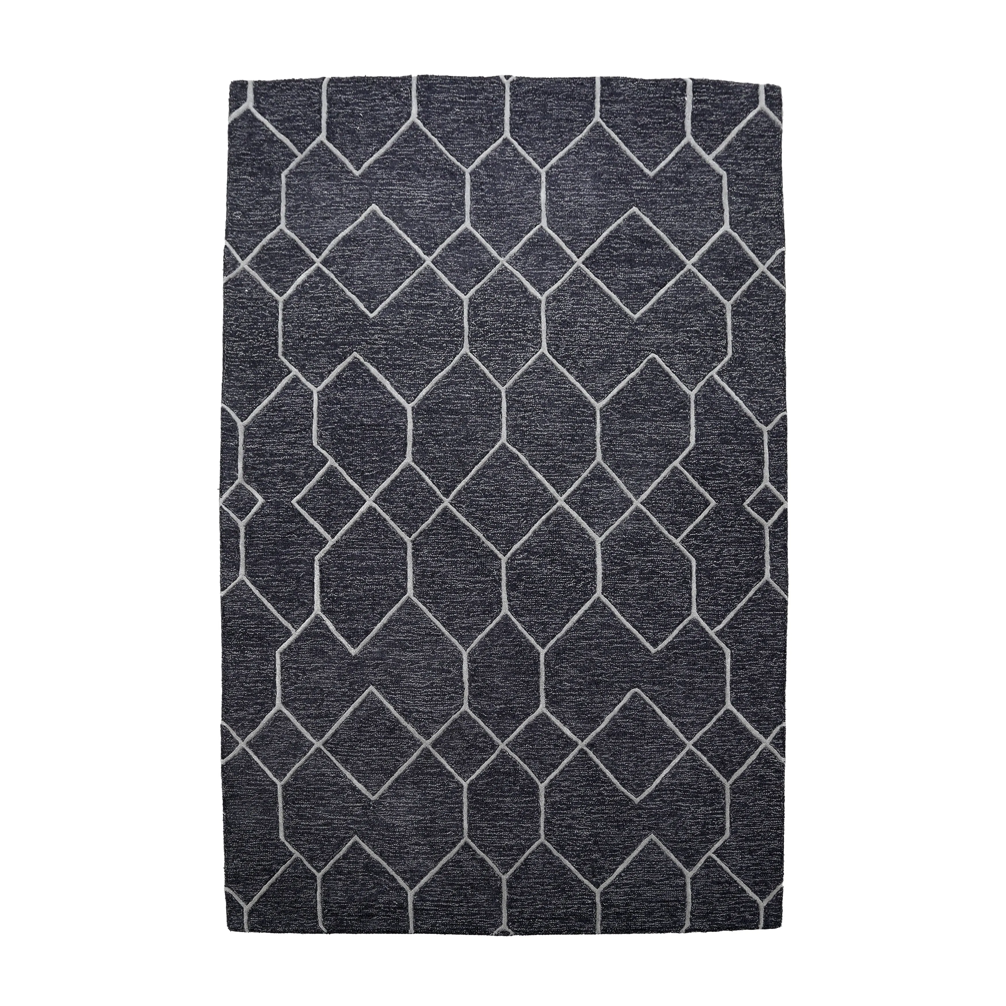 George Towne Living Geo Metro Luxury Handmade Geo Wool Area Rug
