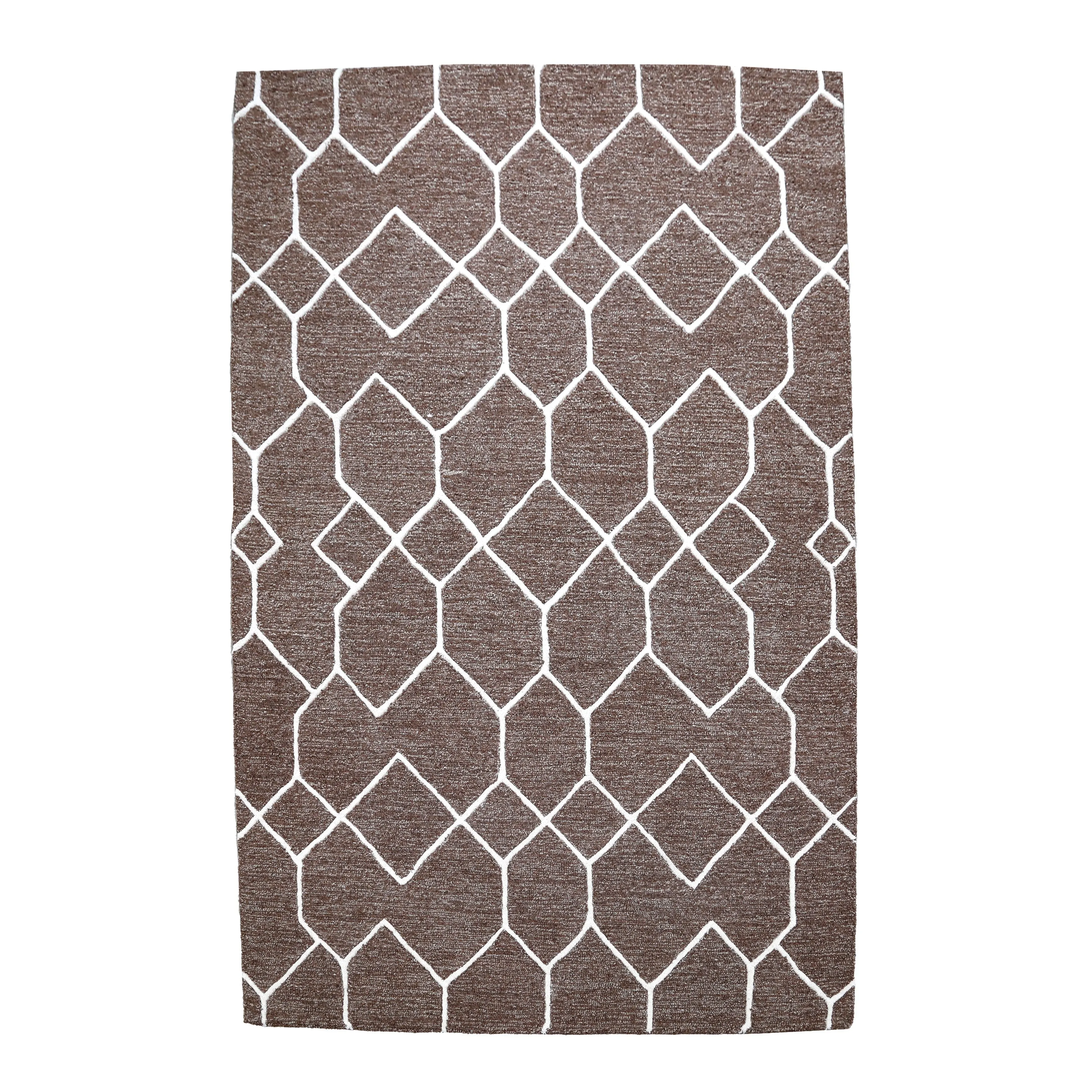 George Towne Living Geo Metro Luxury Handmade Geo Wool Area Rug