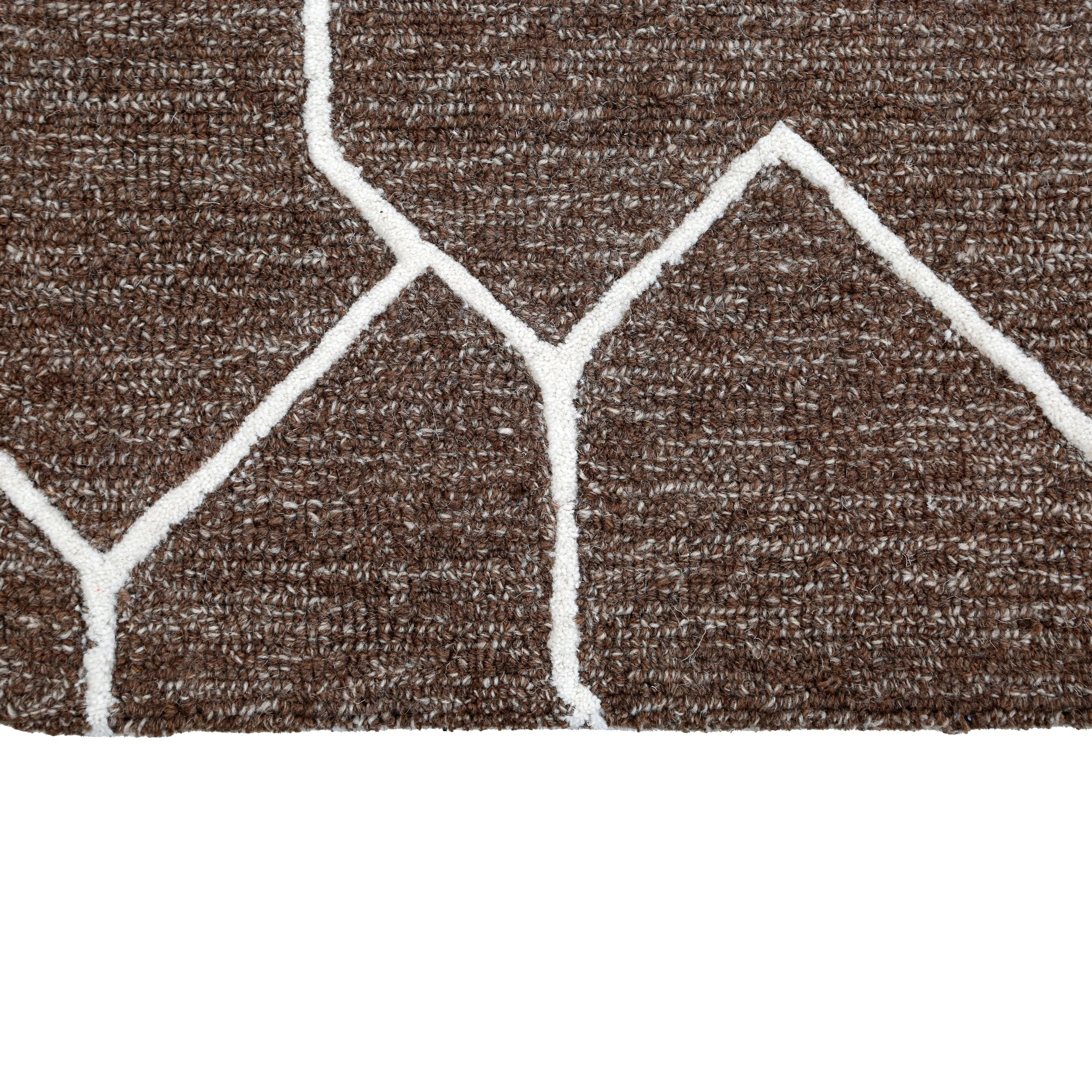 George Towne Living Geo Metro Luxury Handmade Geo Wool Area Rug