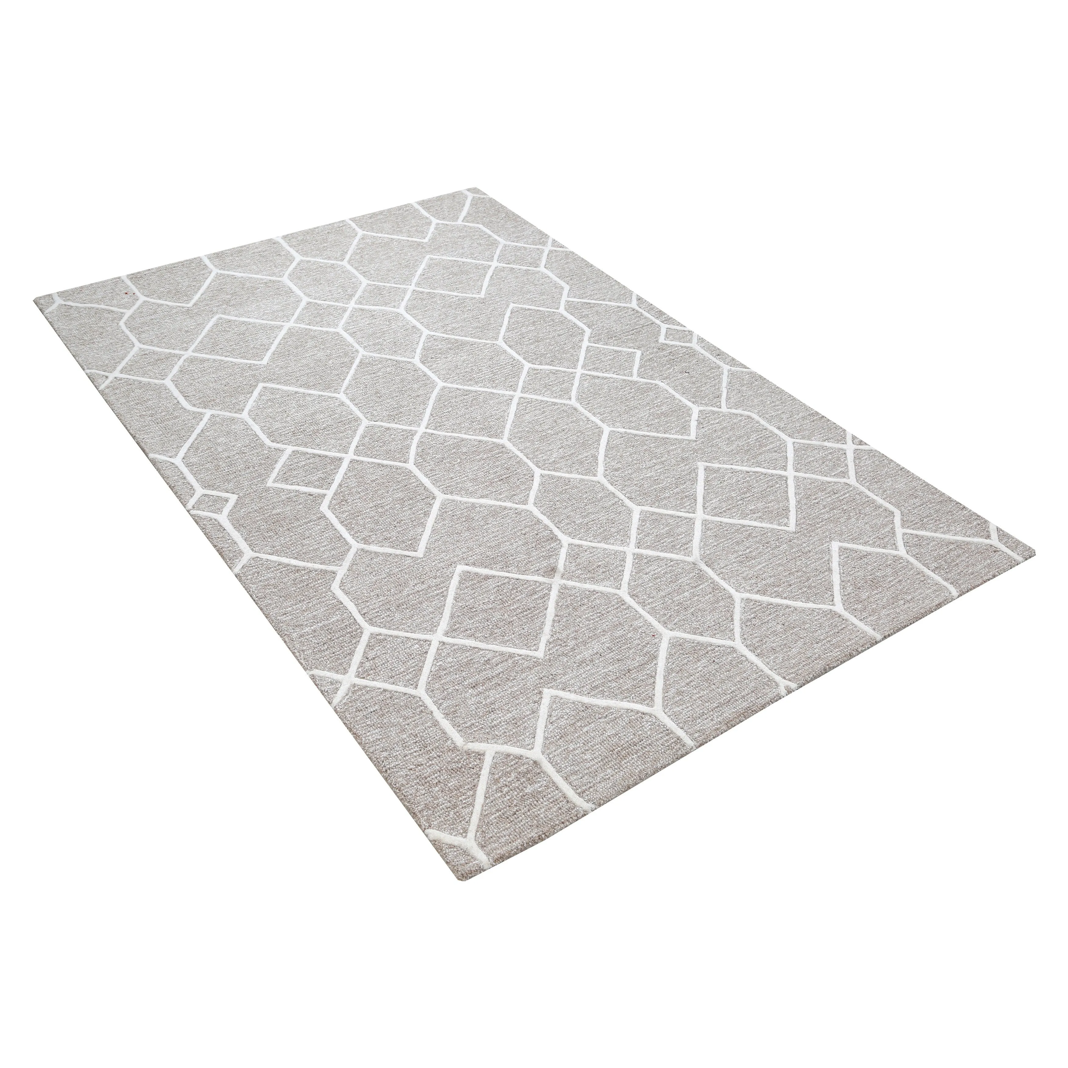 George Towne Living Geo Metro Luxury Handmade Geo Wool Area Rug