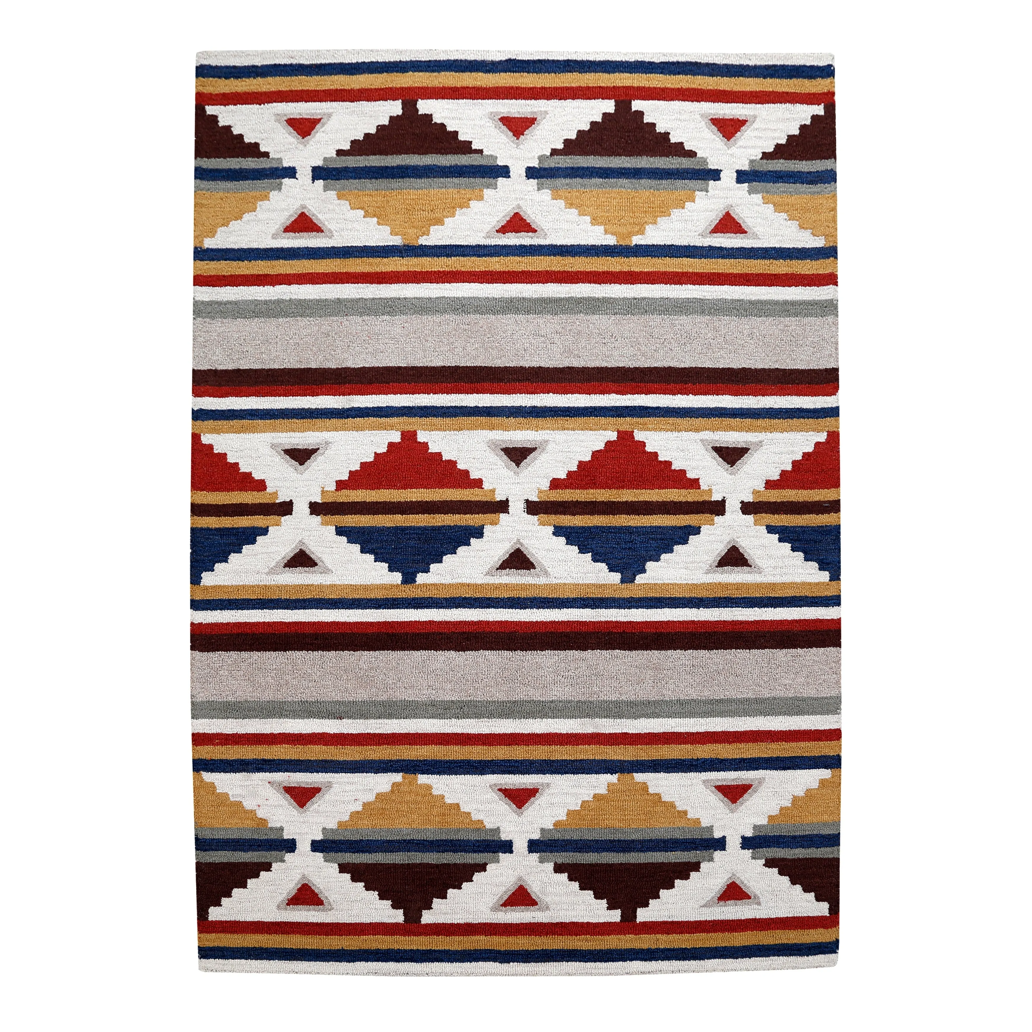 George Towne Living Modern Aztec Luxury Handmade Southwest Flair Wool Area Rug