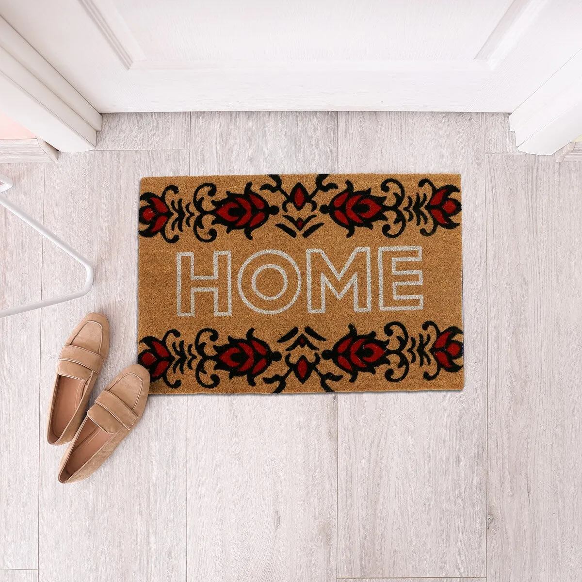 George Towne Living-OVERSIZED-24x36 Outdoor Coir Mat-Welcome Floral - 24x36