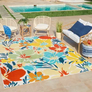 Gertmenian Jona Nelisa Tropical Floral Botanical Indoor/ Flatweave Outdoor Area Rug