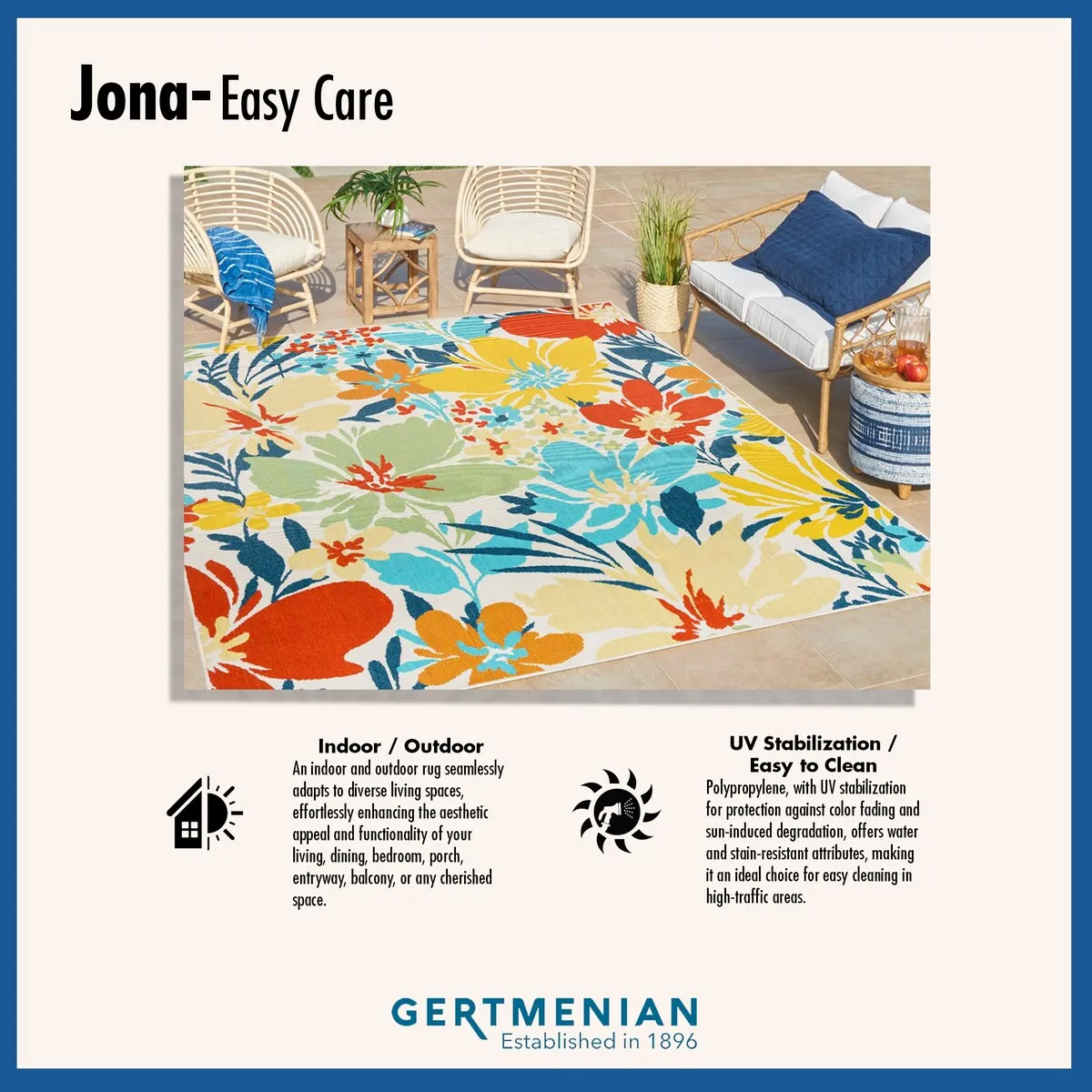 Gertmenian Jona Nelisa Tropical Floral Botanical Indoor/ Flatweave Outdoor Area Rug