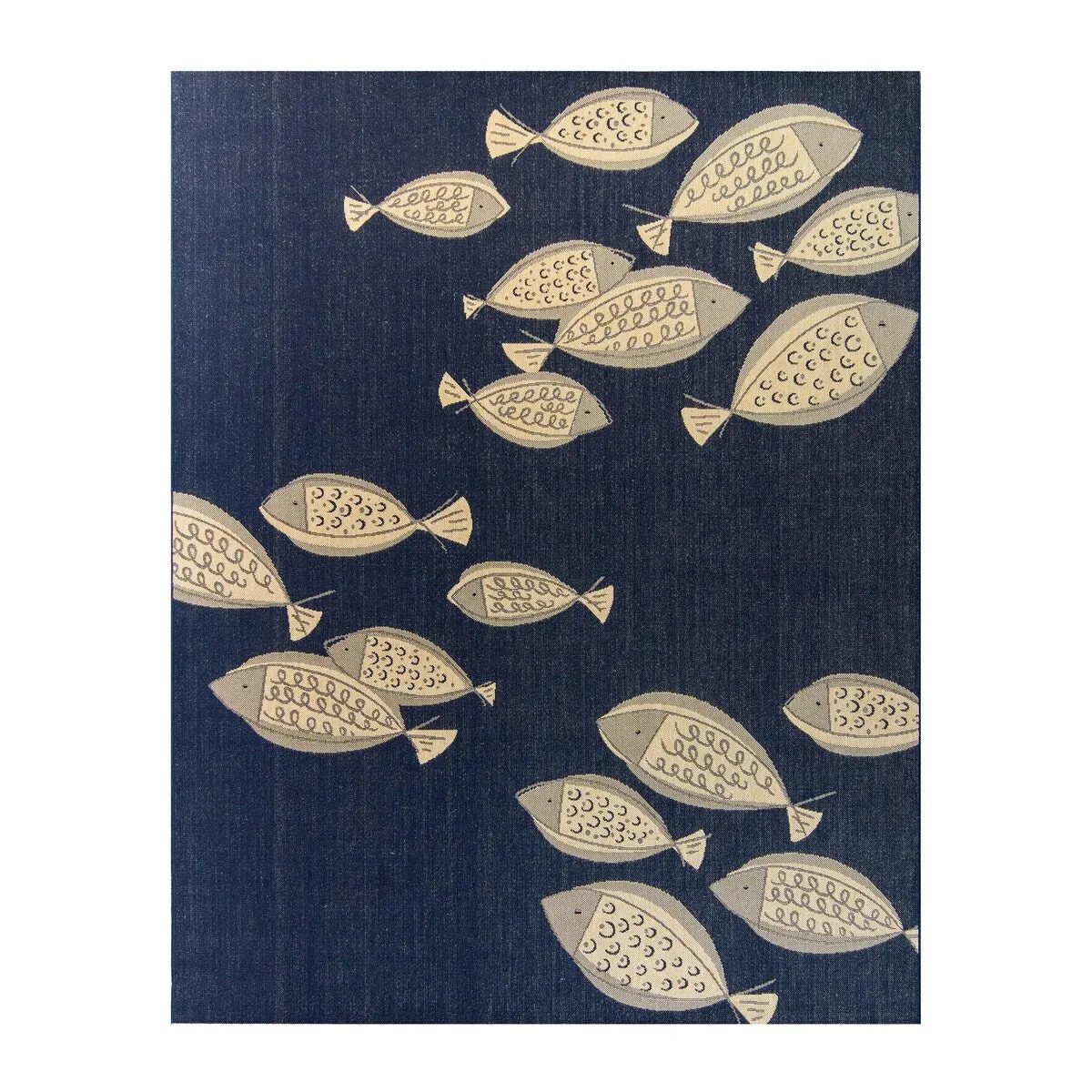 Gertmenian Paseo Loutro Navy Casual Nautical Fish Indoor/ Outdoor Area Rug