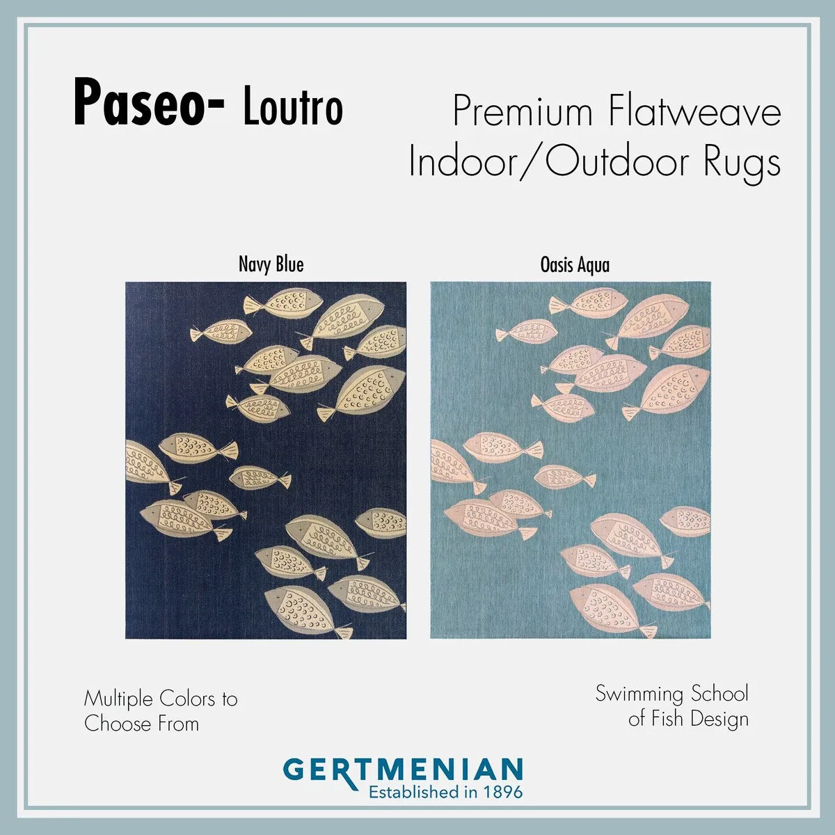 Gertmenian Paseo Loutro Navy Casual Nautical Fish Indoor/ Outdoor Area Rug