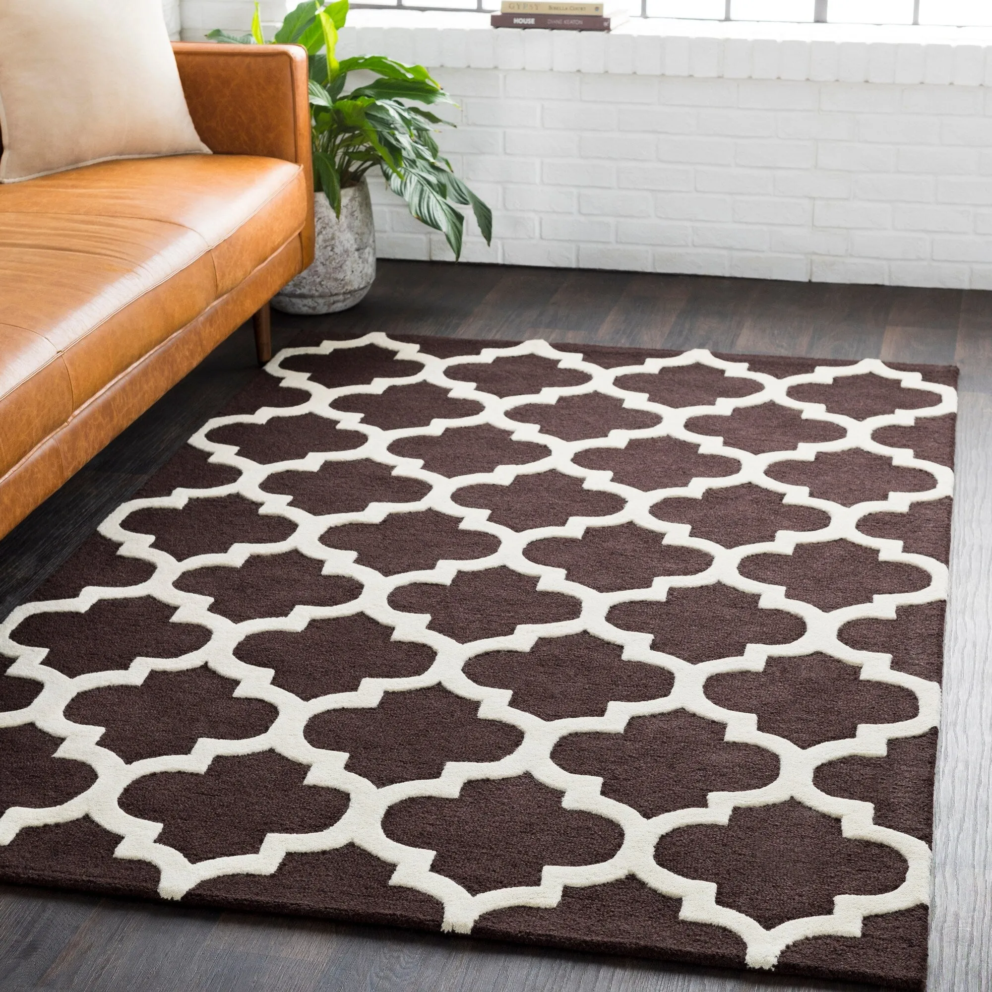 Hand-Tufted Fram Moroccan Trellis Wool Rug