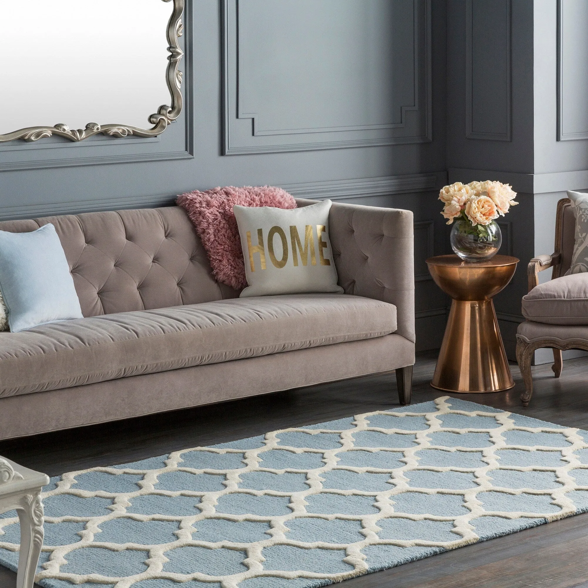 Hand-Tufted Fram Moroccan Trellis Wool Rug