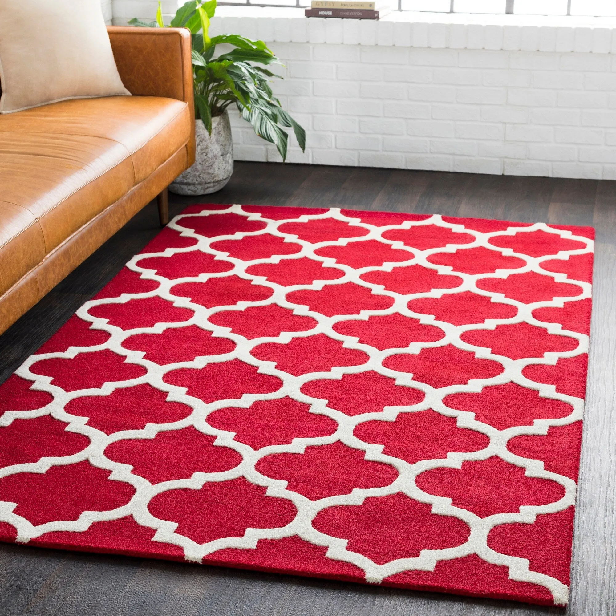 Hand-Tufted Fram Moroccan Trellis Wool Rug