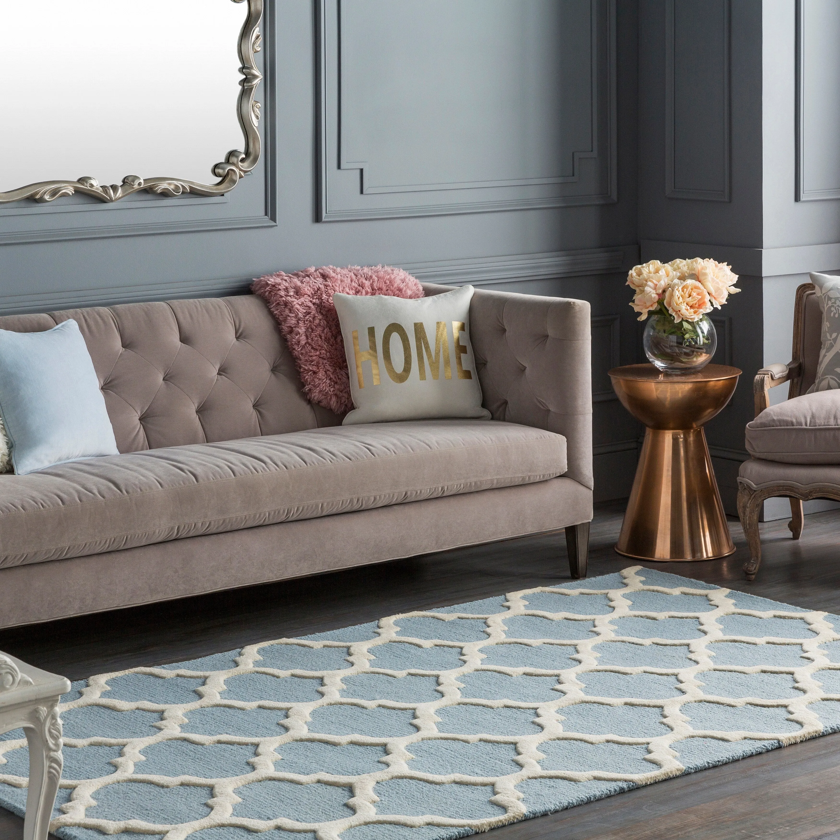 Hand-Tufted Fram Moroccan Trellis Wool Rug