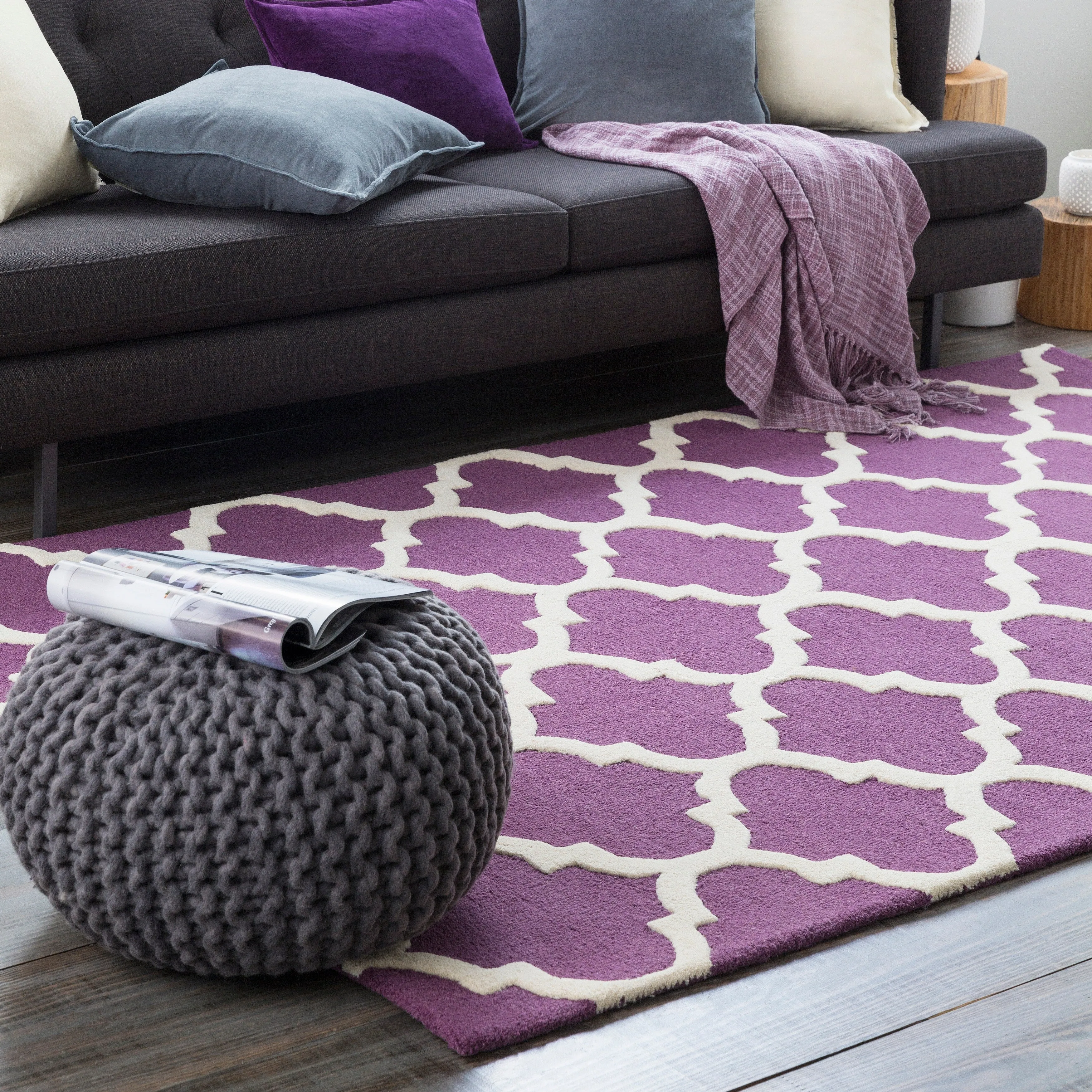 Hand-Tufted Fram Moroccan Trellis Wool Rug