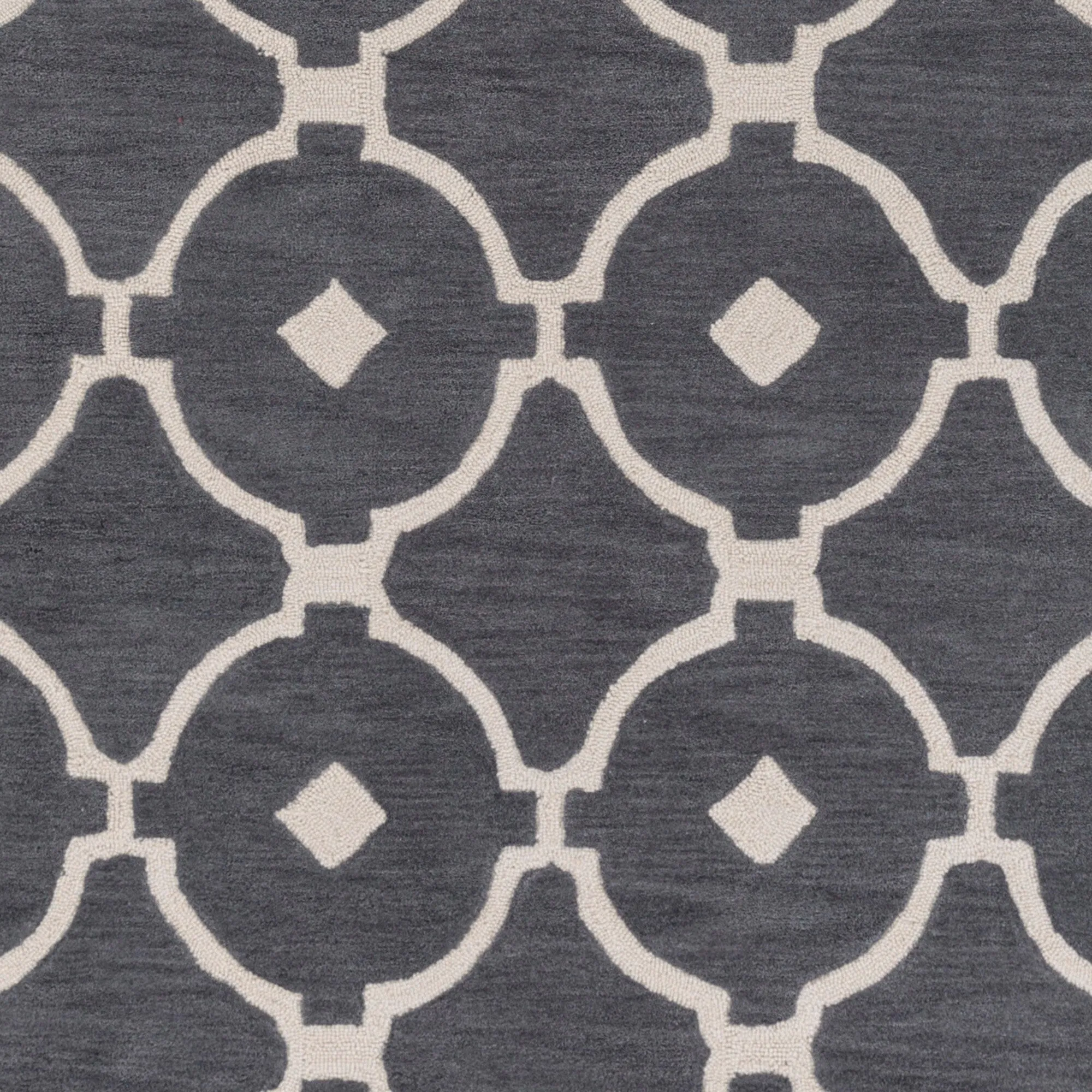 Hand-Tufted Grays Moroccan Trellis Rug