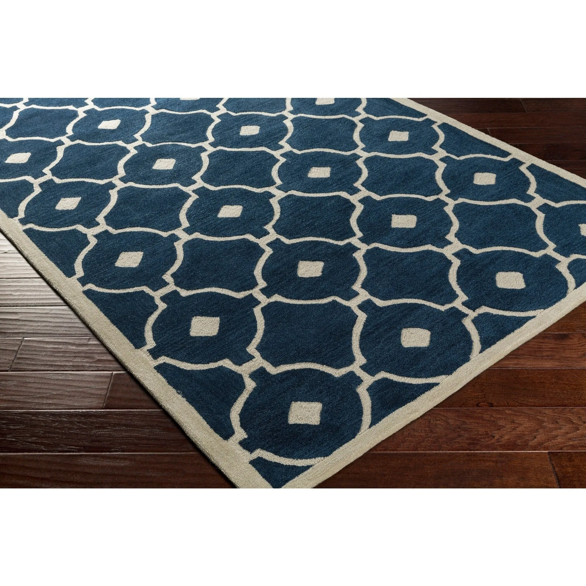 Hand-Tufted Grays Moroccan Trellis Rug
