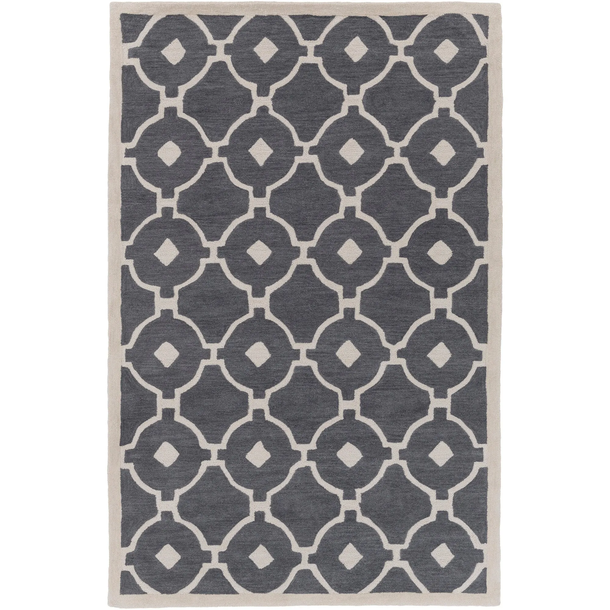Hand-Tufted Grays Moroccan Trellis Rug