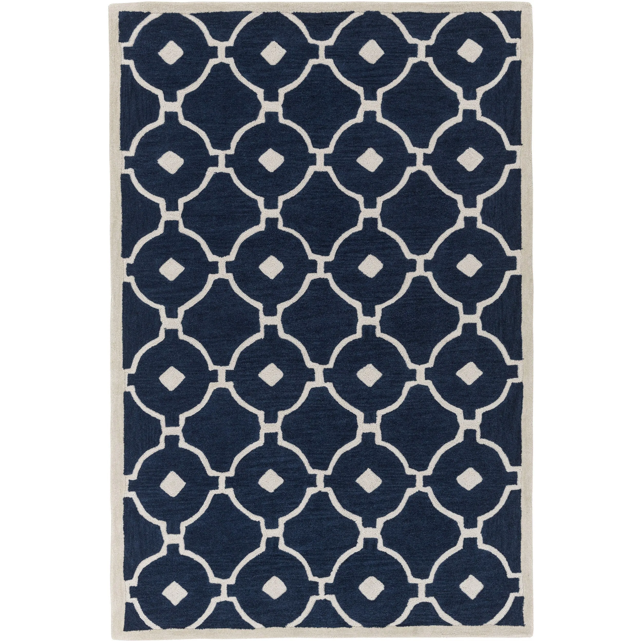 Hand-Tufted Grays Moroccan Trellis Rug