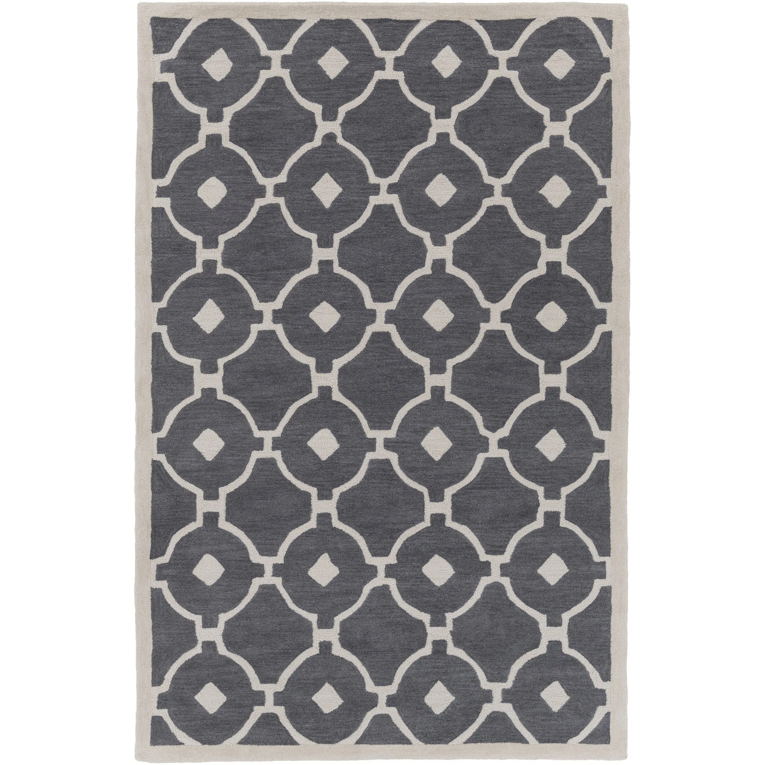 Hand-Tufted Grays Moroccan Trellis Rug