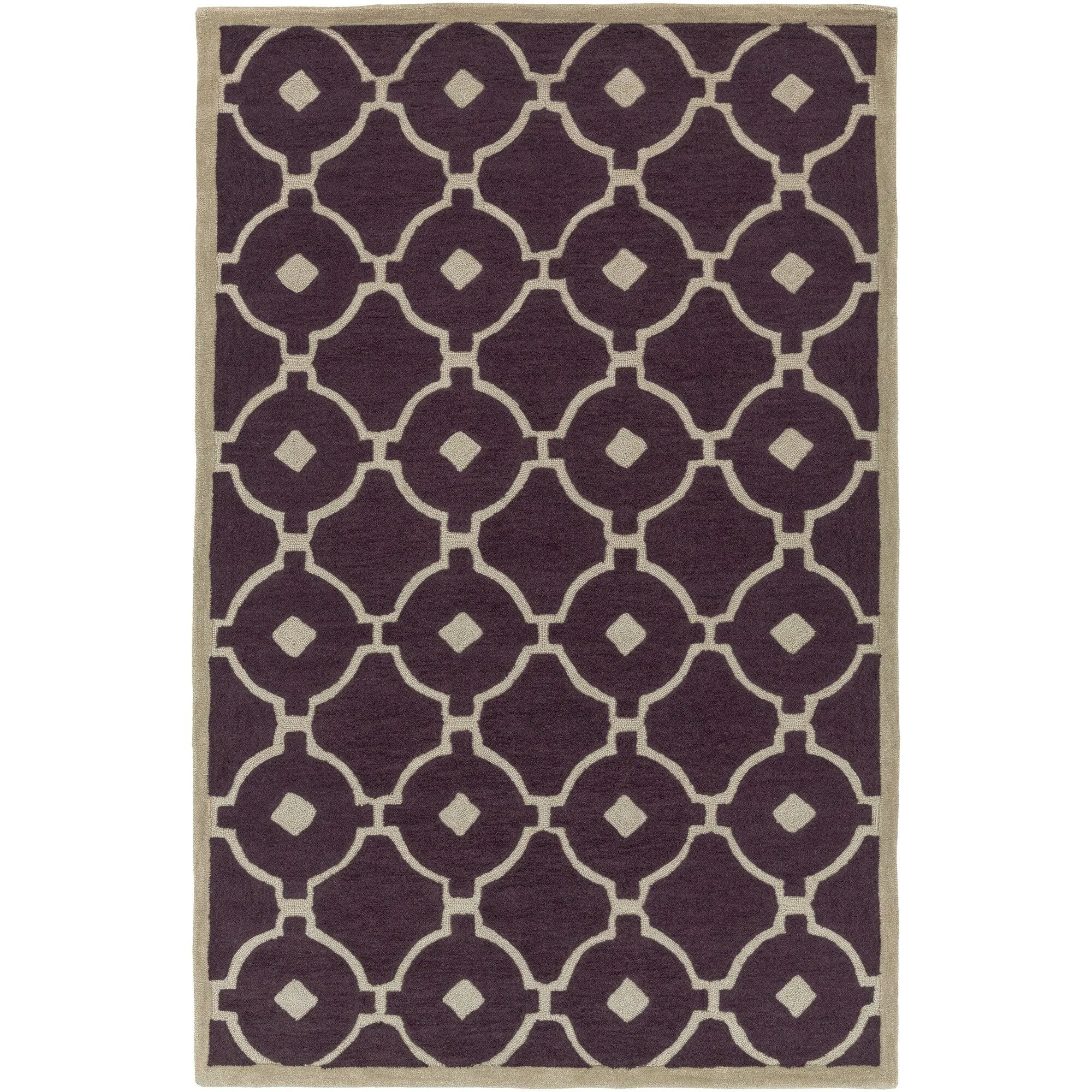 Hand-Tufted Grays Moroccan Trellis Rug