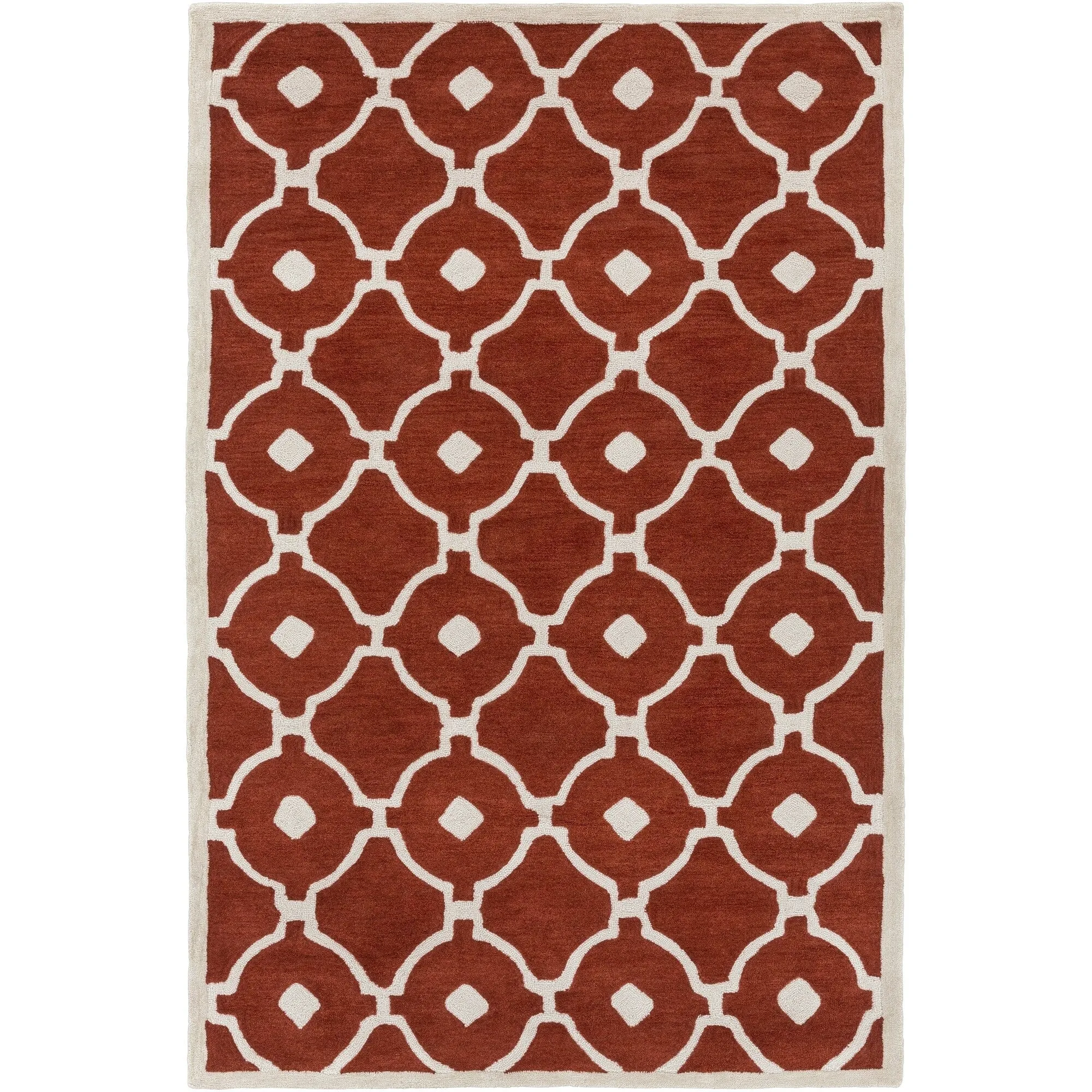 Hand-Tufted Grays Moroccan Trellis Rug