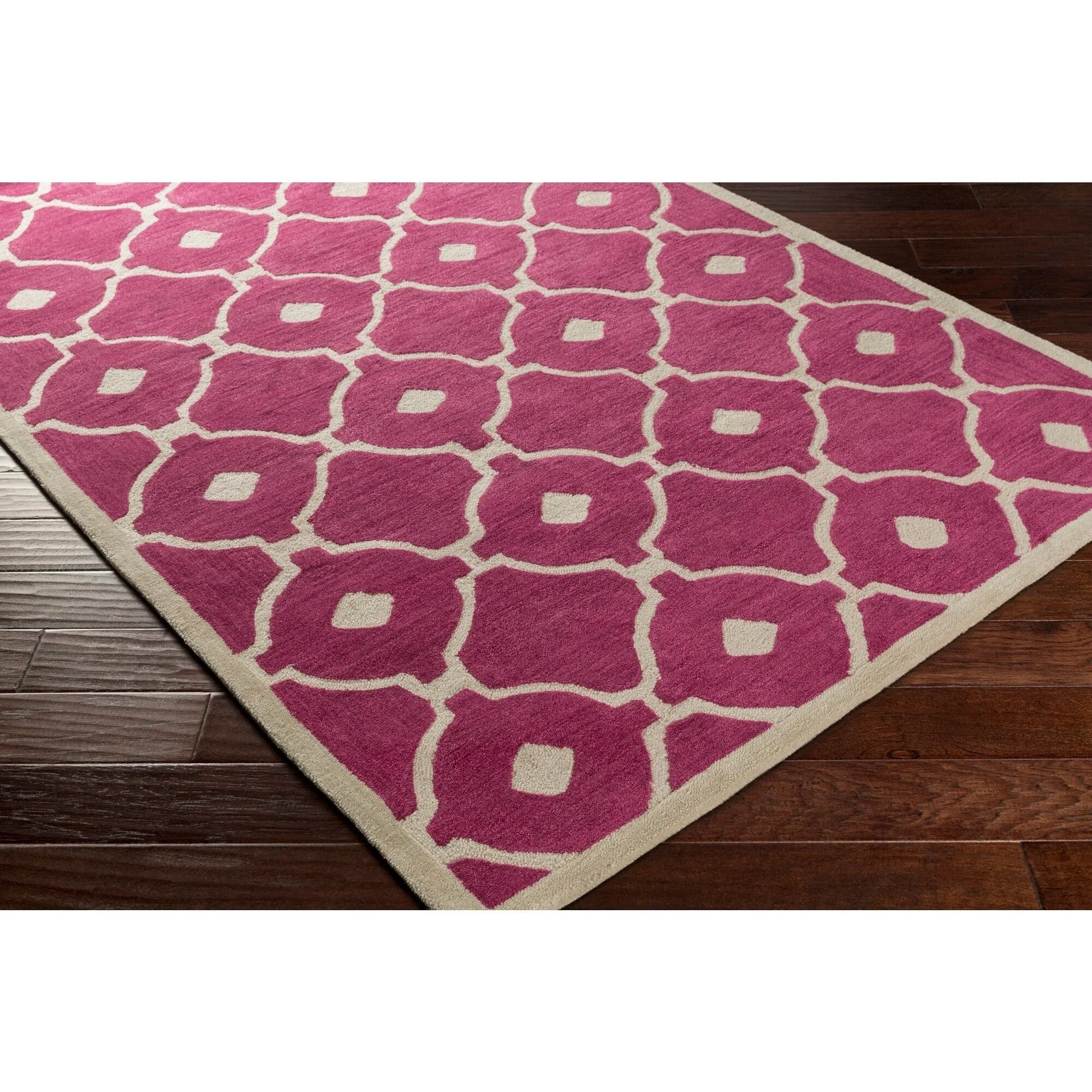Hand-Tufted Grays Moroccan Trellis Rug